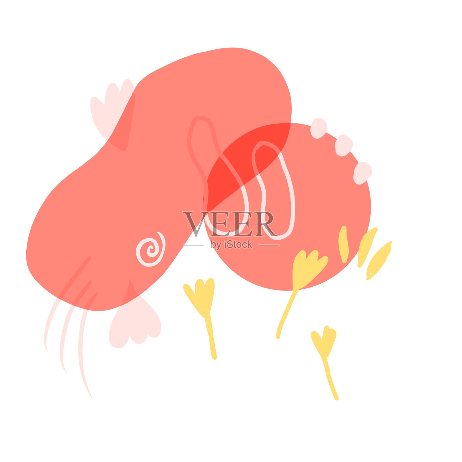 摘要背景与粉红色圆圈图案，粉红色组成插画图片素材