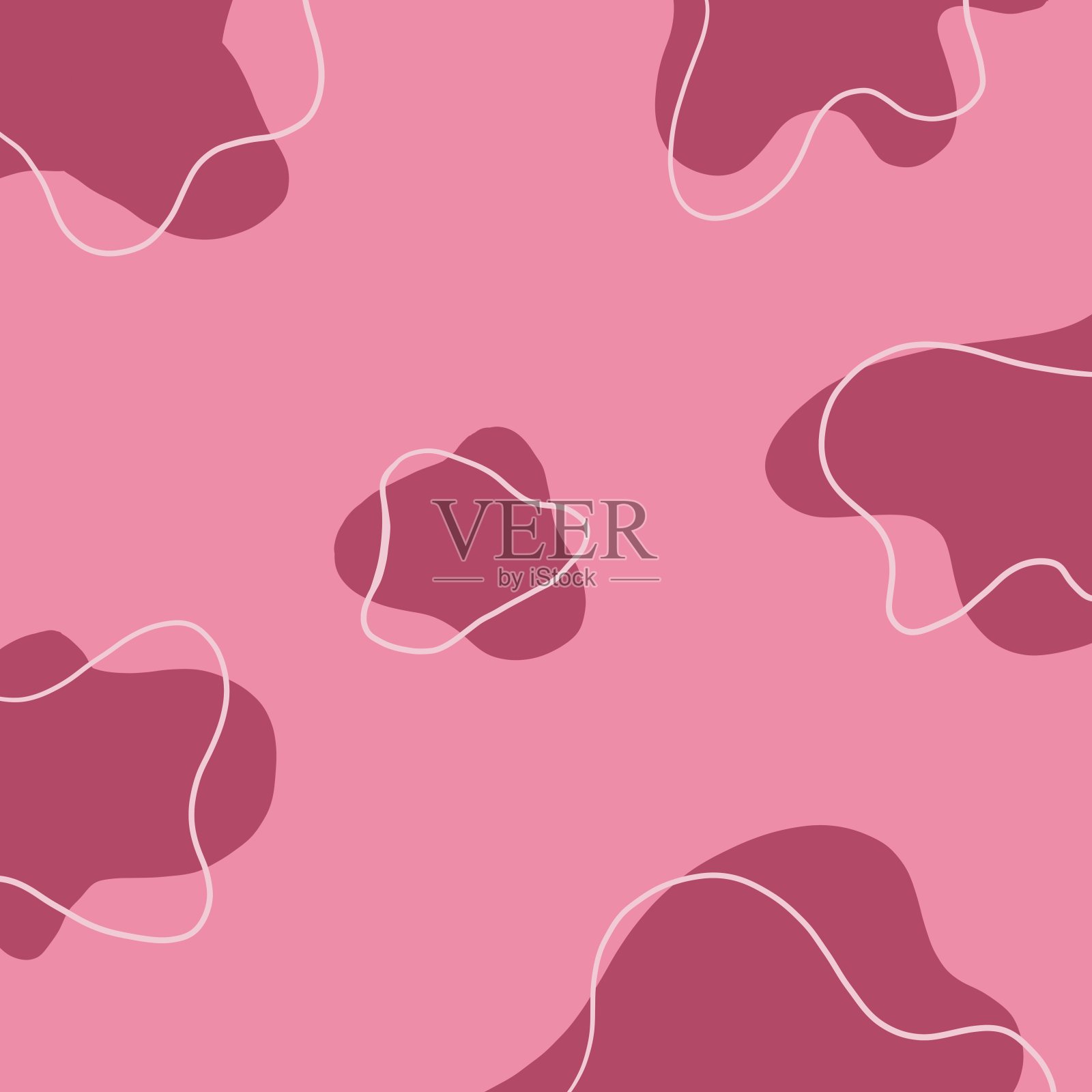 粉红色抽象背景，自由形状，粉红色斑点的形状不确定插画图片素材