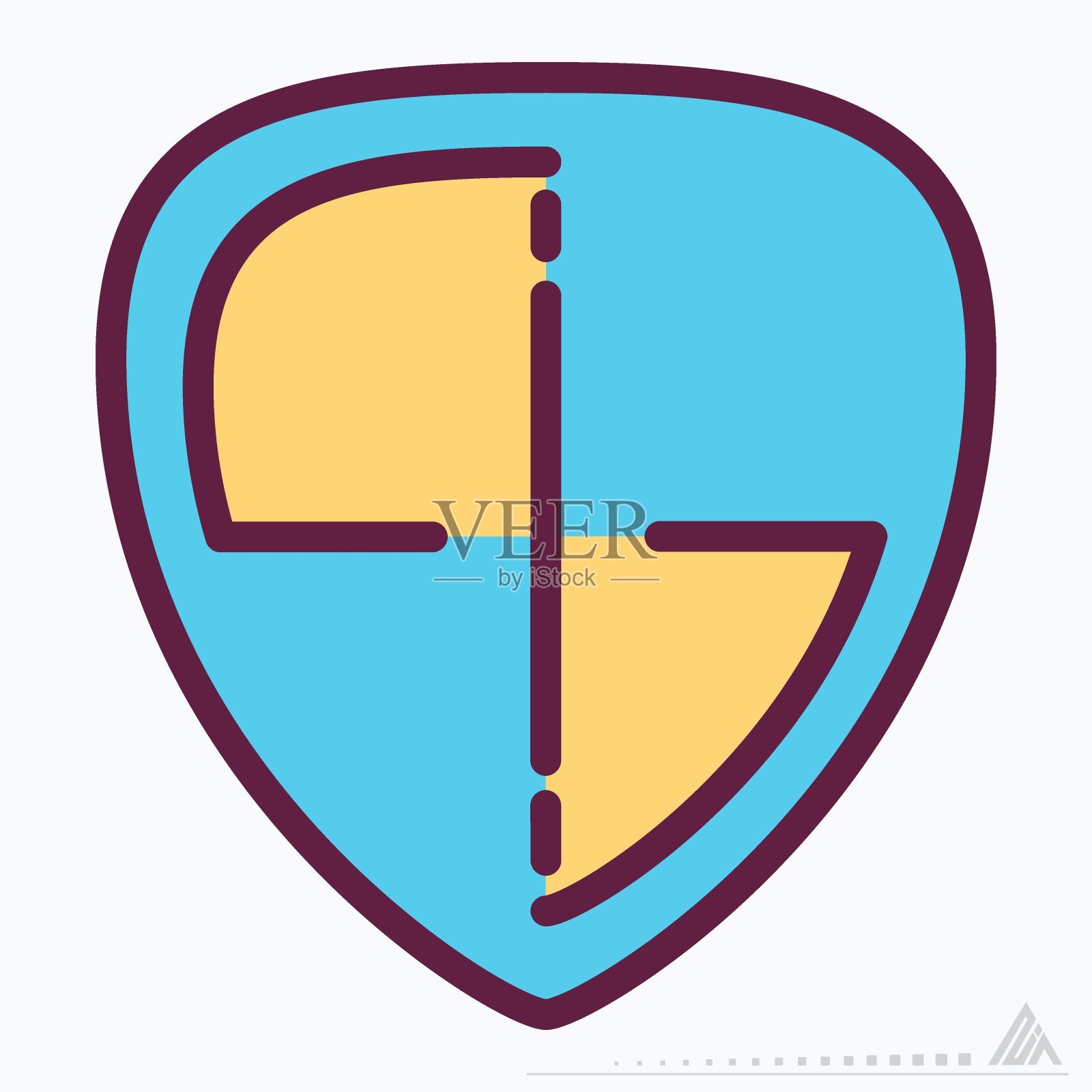 图标安全-线条切割风格插画图片素材