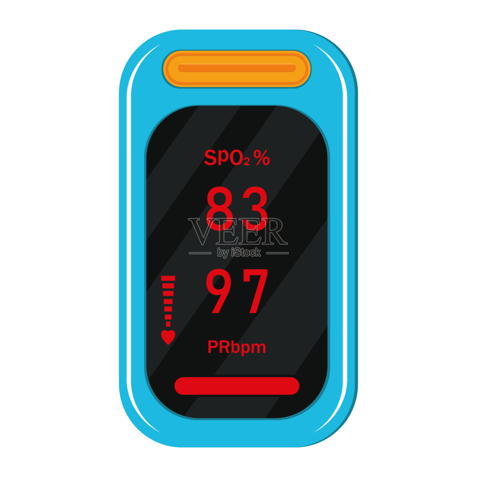 氧气测量装置，彩色隔离矢量插图卡通风格插画图片素材