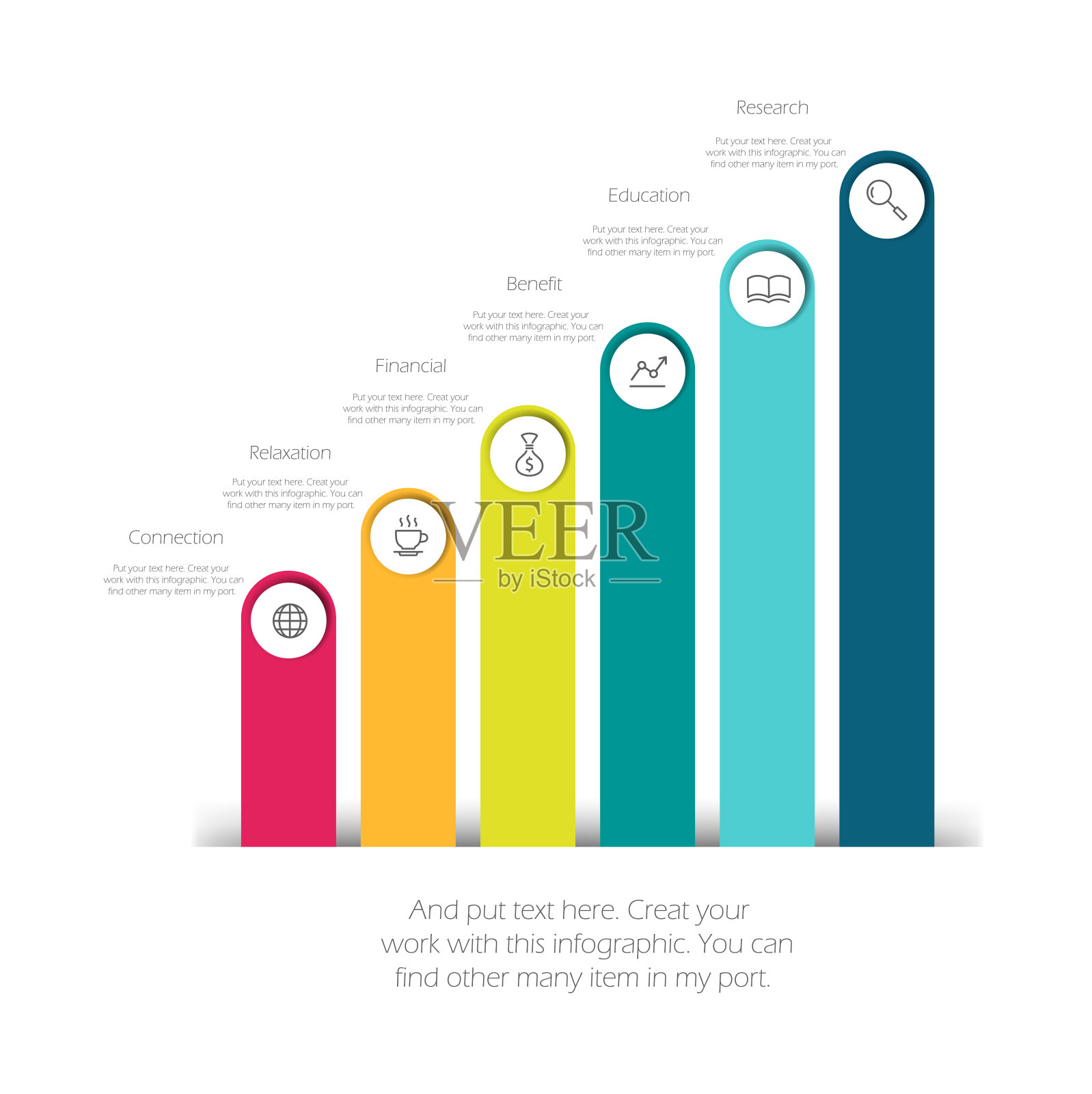 信息图形模板与选项和彩色图标。插画图片素材