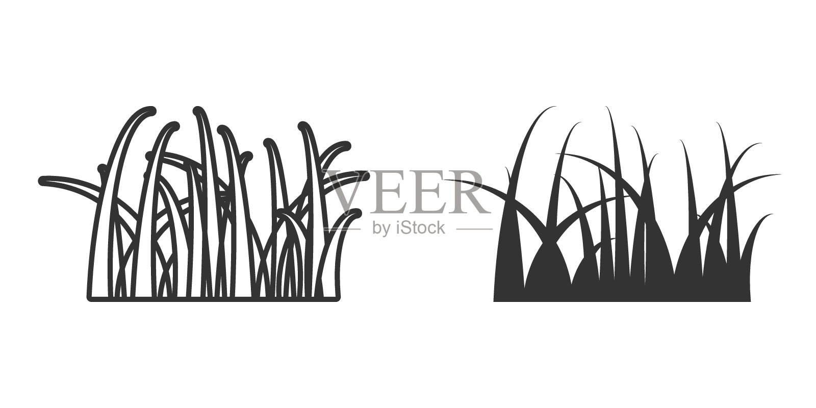 平坦风格的草图标。生态草坪矢量插图在白色孤立的背景。花卉园林经营理念。插画图片素材