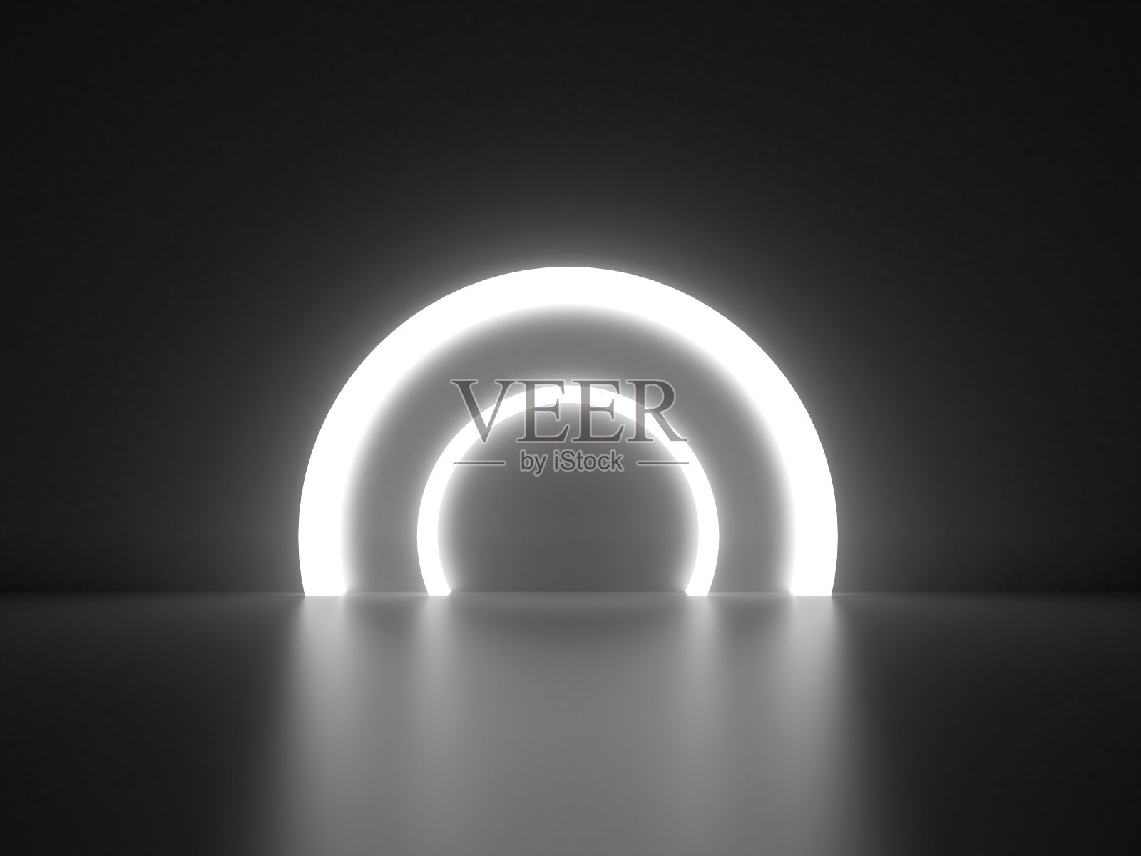 站在霓虹灯3d渲染照片摄影图片