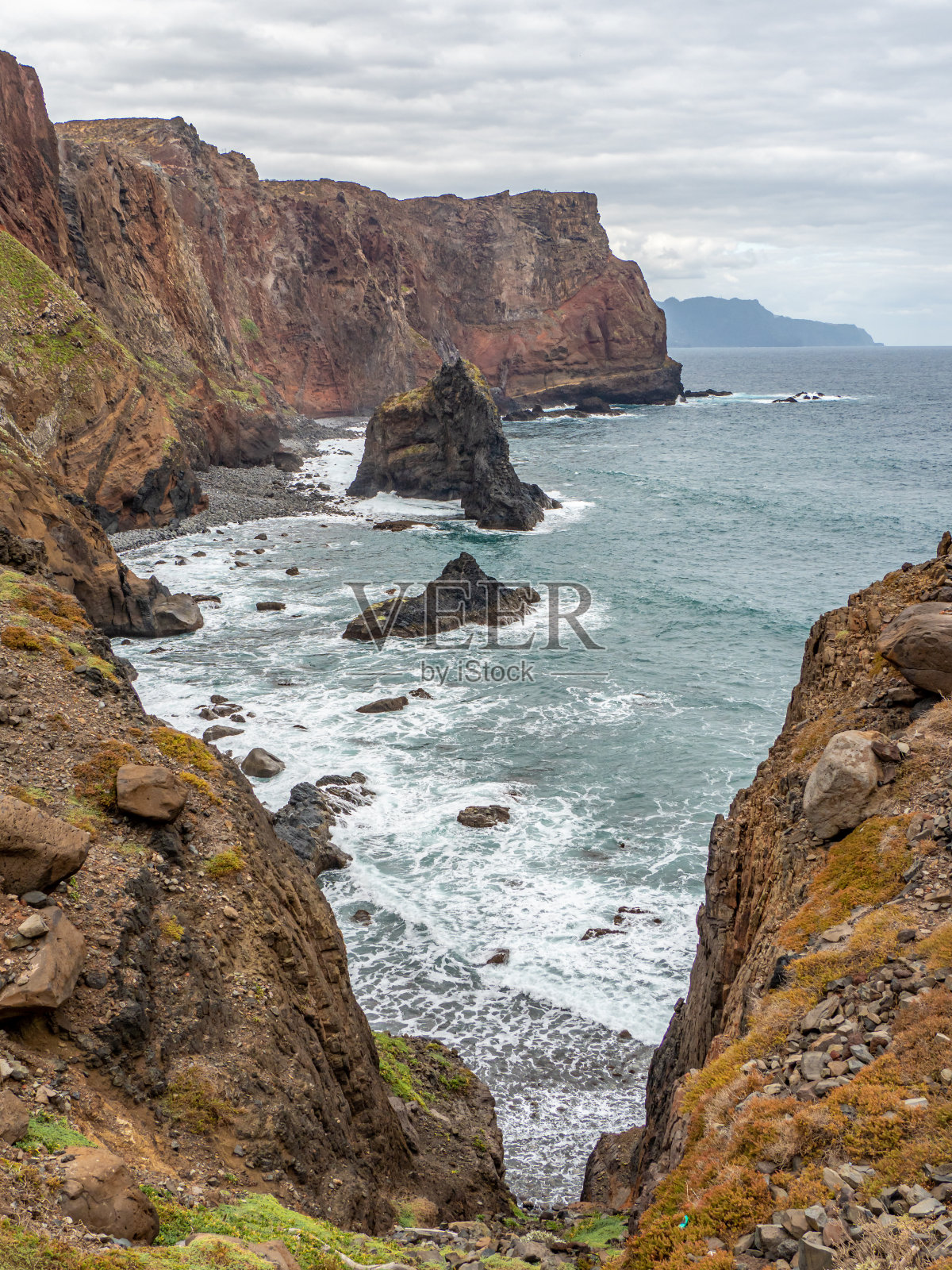 葡萄牙马德拉岛美丽的野生海岸景观照片摄影图片