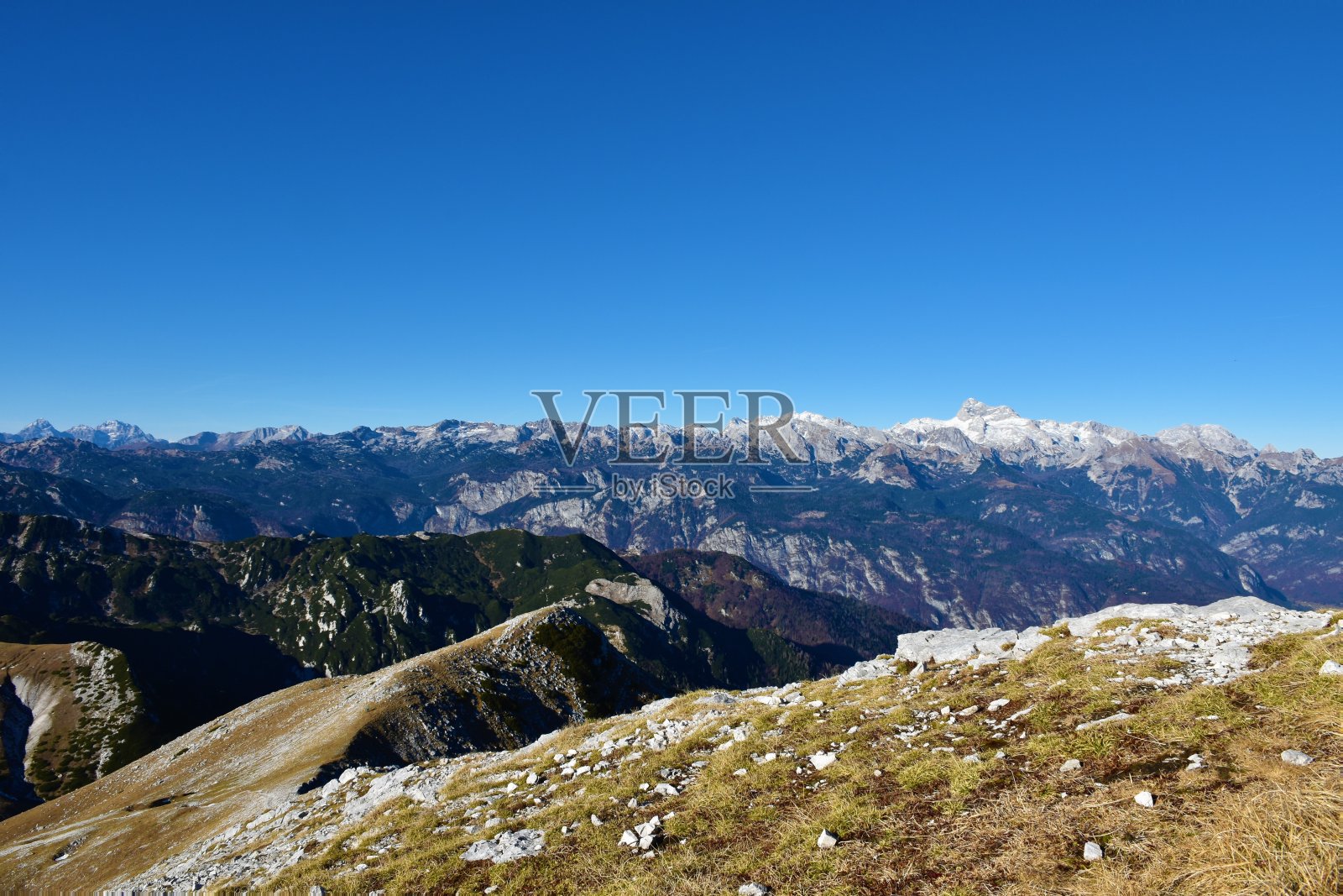斯洛文尼亚朱利安阿尔卑斯山的特里格拉夫山的风景照片摄影图片