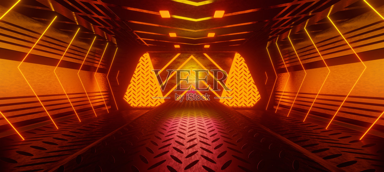 星际外星人内部空工作室激光发光与巧克力颜色数字抽象背景概念的未来3D渲染照片摄影图片