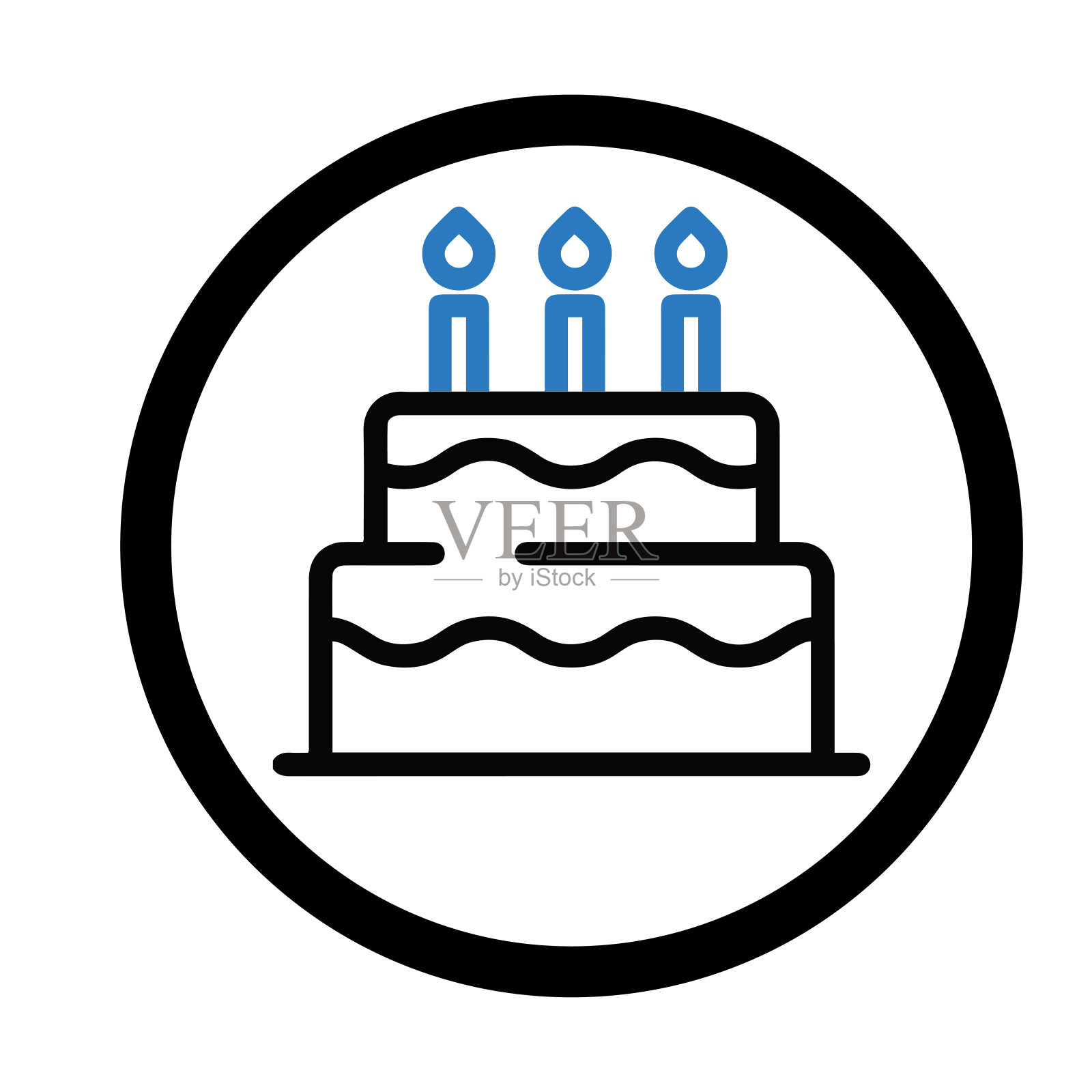 生日蛋糕或生日快乐的图标插画图片素材