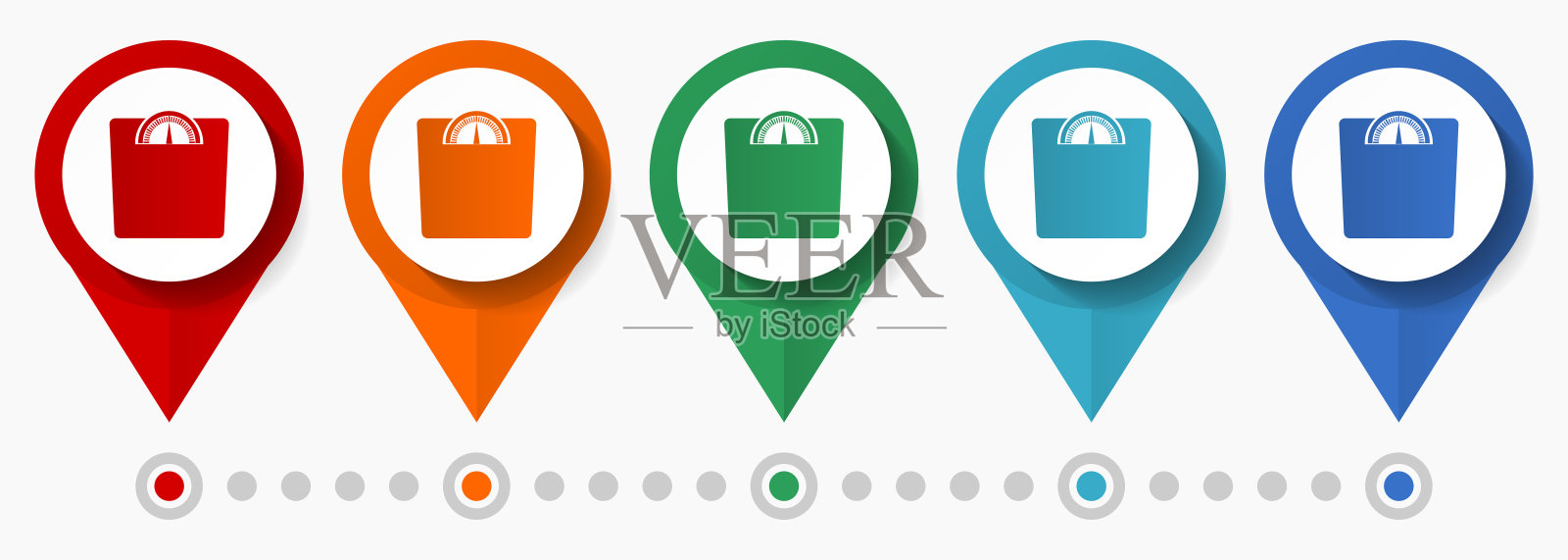 权重，比例概念矢量图标集，平面设计指针，信息图形模板插画图片素材