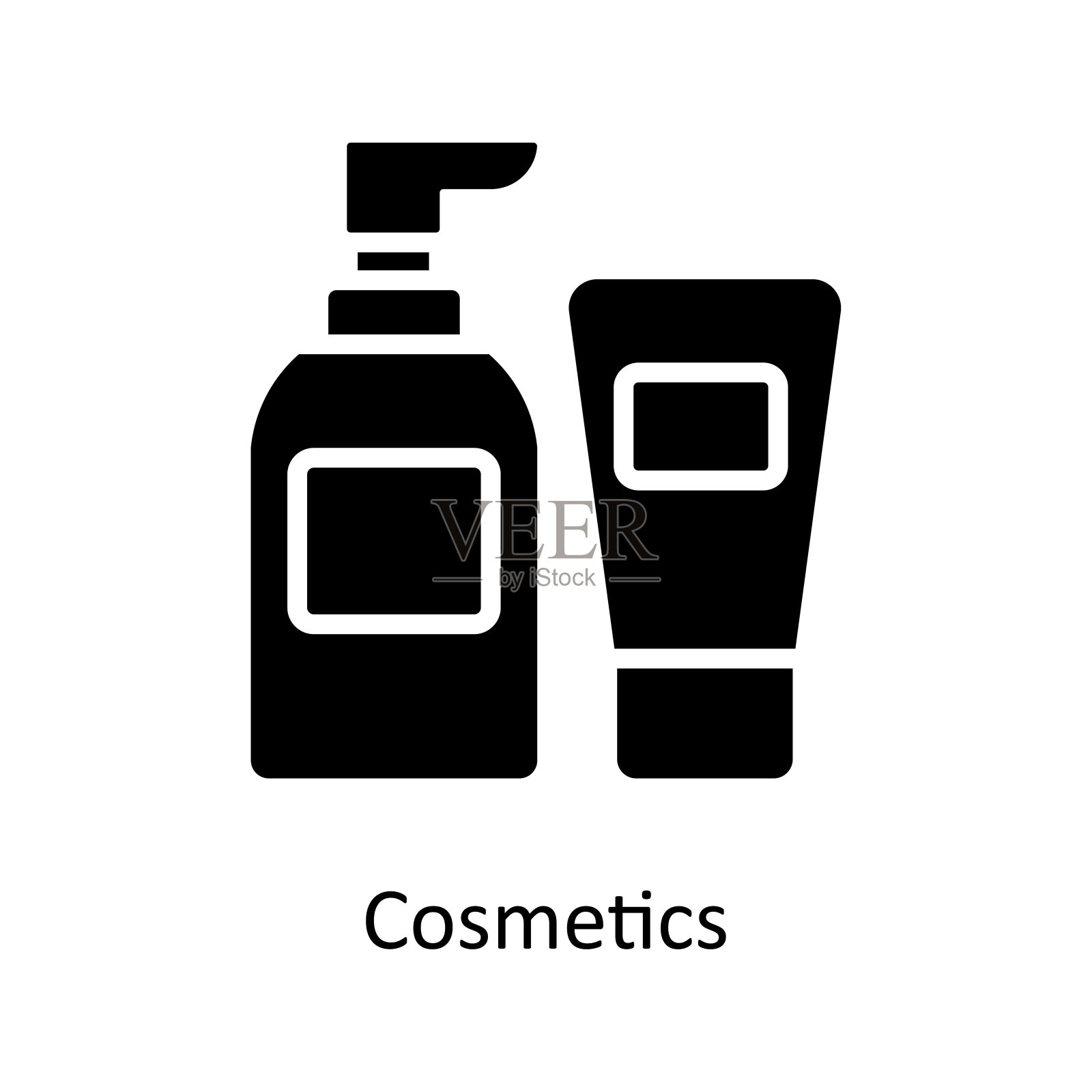 化妆品矢量固体图标设计插图。白色背景上的家庭改进符号EPS 10文件插画图片素材