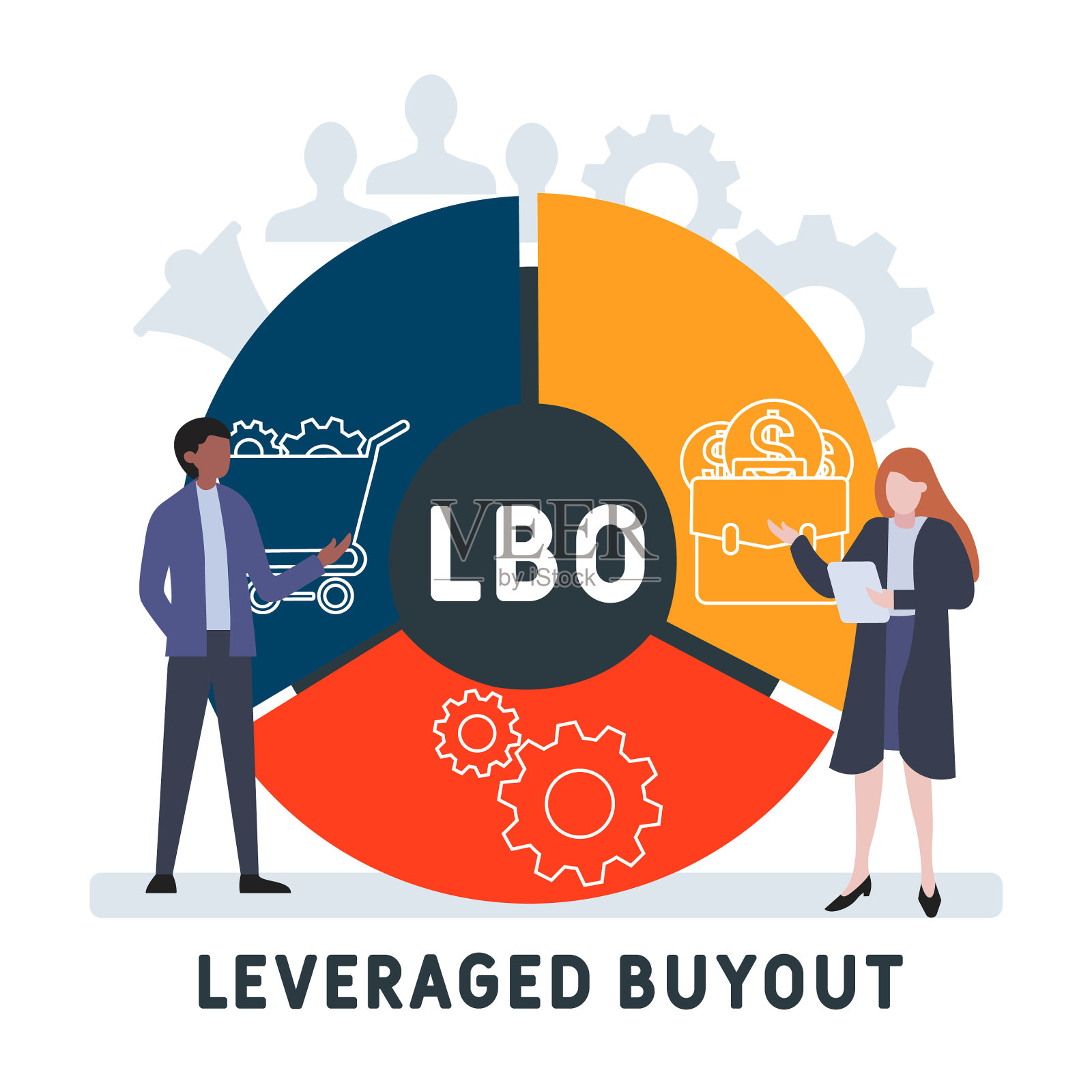 LBO——杠杆收购的首字母缩写插画图片素材