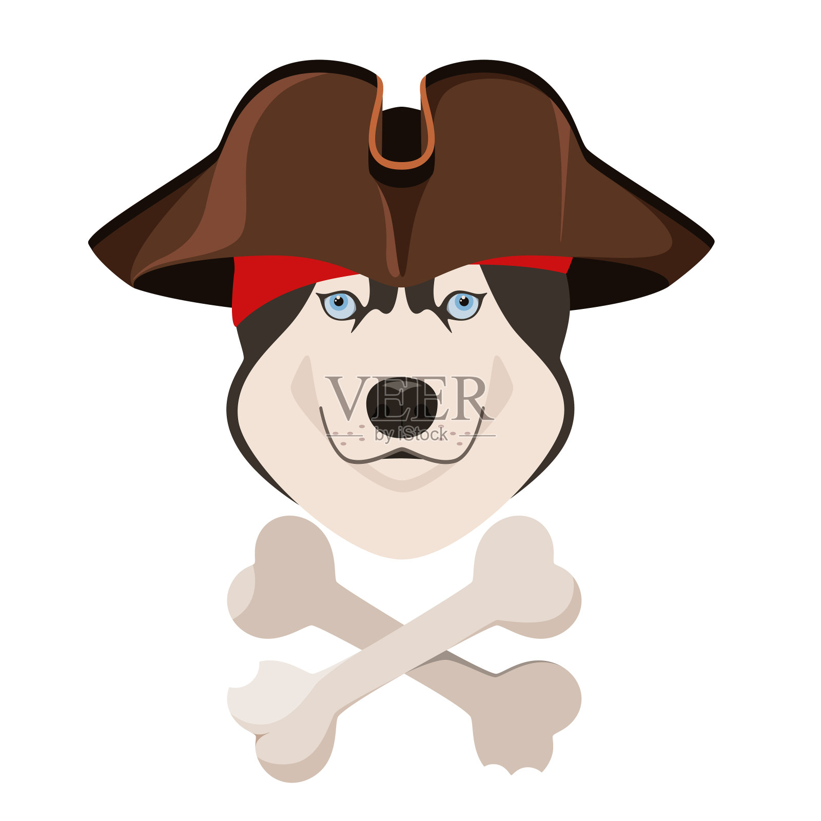 有趣的哈士奇海盗狗插画图片素材