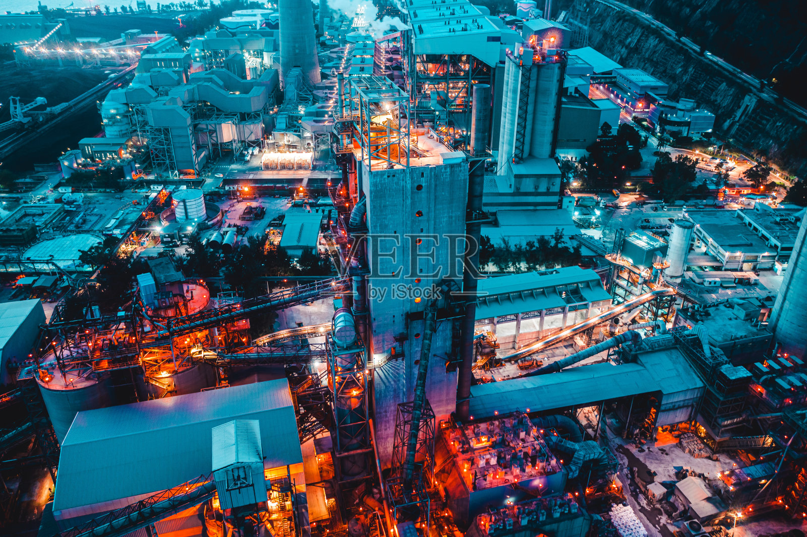 水泥厂的无人机视图照片摄影图片