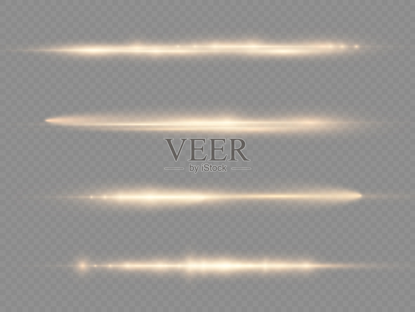 金色辉光线，黄色水平光线插画图片素材