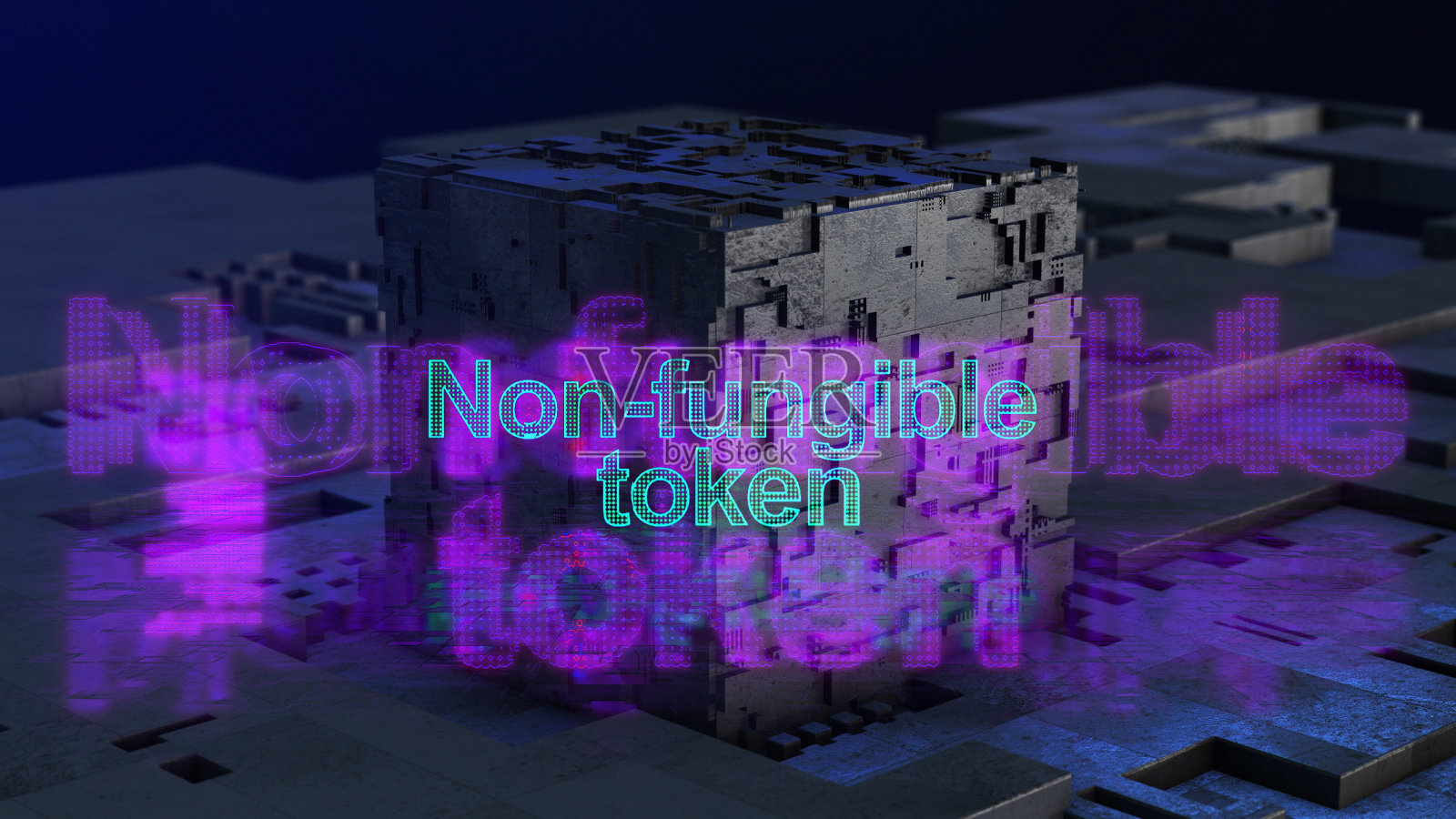 NFT，不可替代令牌，运行AI，元宇宙概念背景照片摄影图片