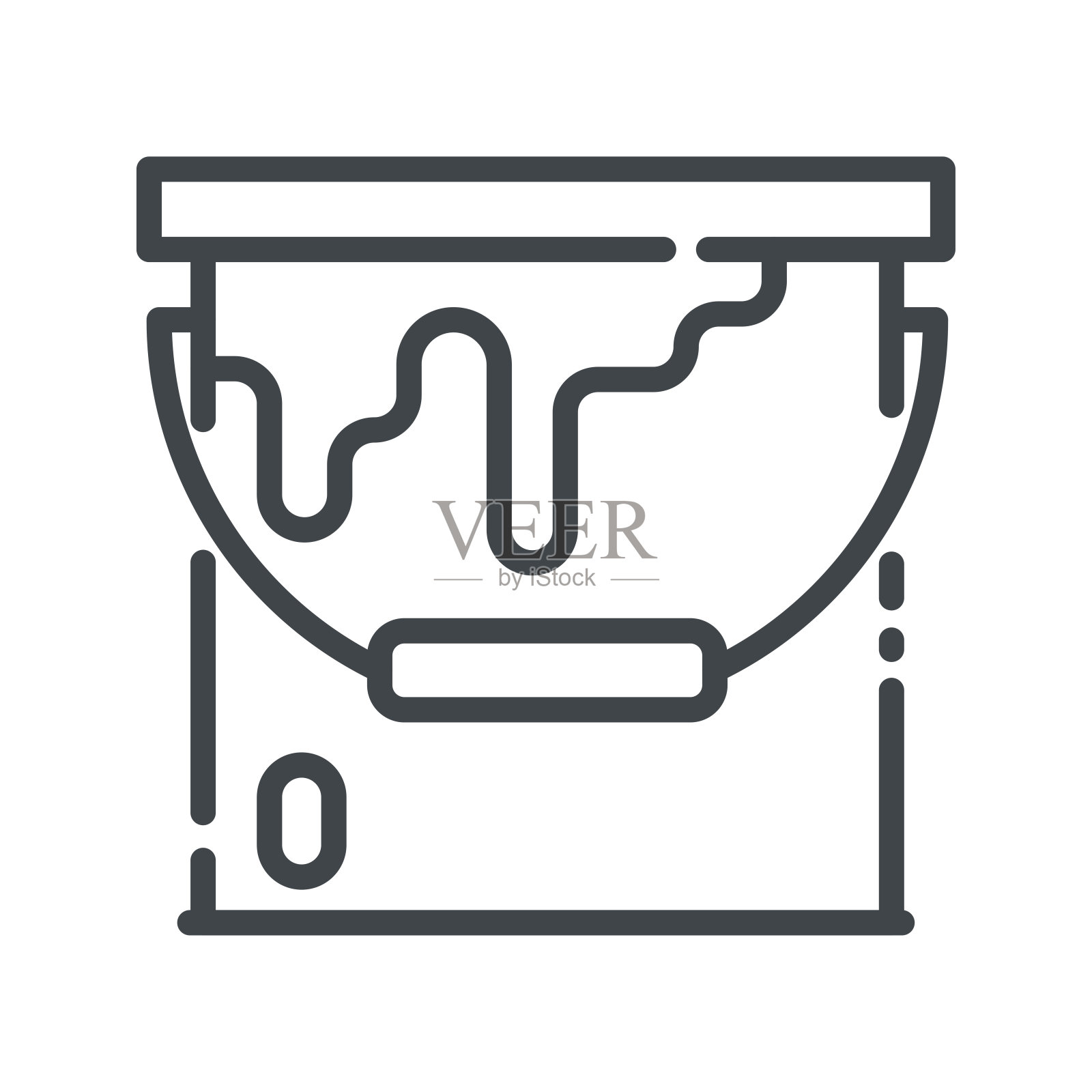 油漆可以线图标侧面视图孤立在白色透明背景。插画图片素材