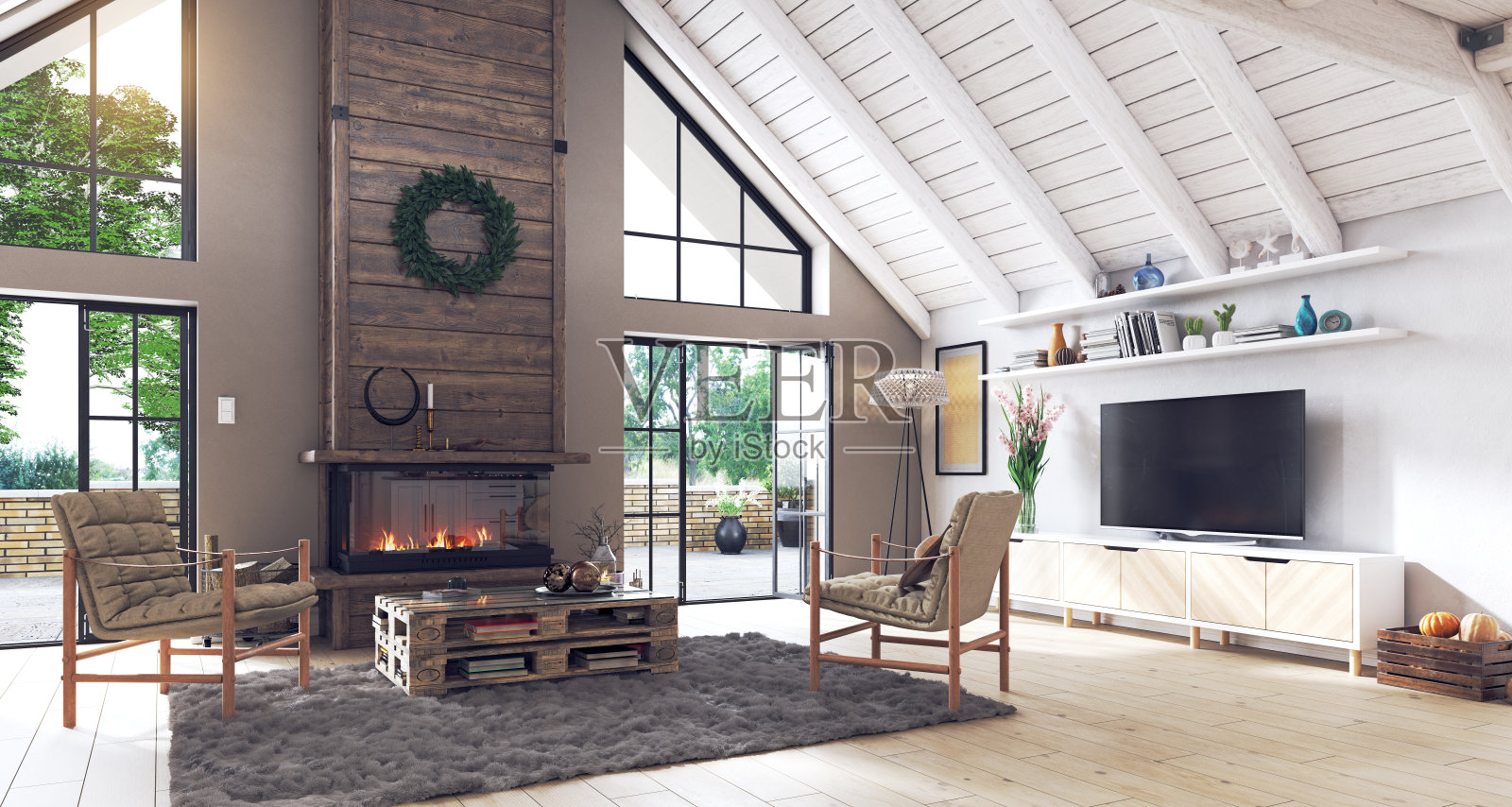 现代房子内部照片摄影图片