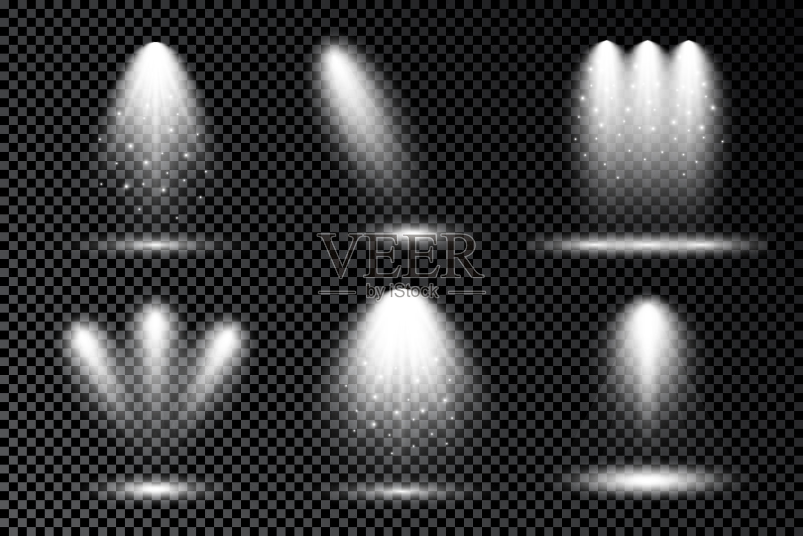 灯光与聚光灯照明效果插画图片素材