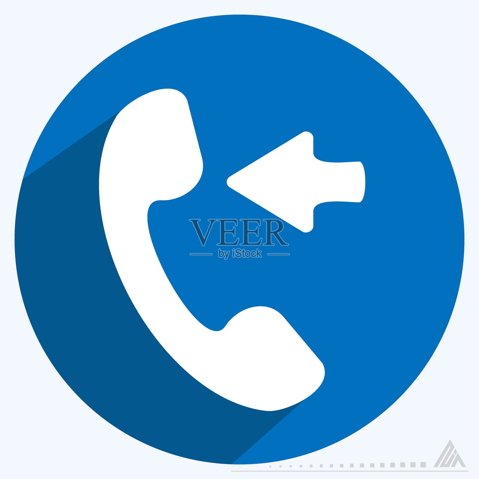 图标电话传入-长阴影风格设计元素图片