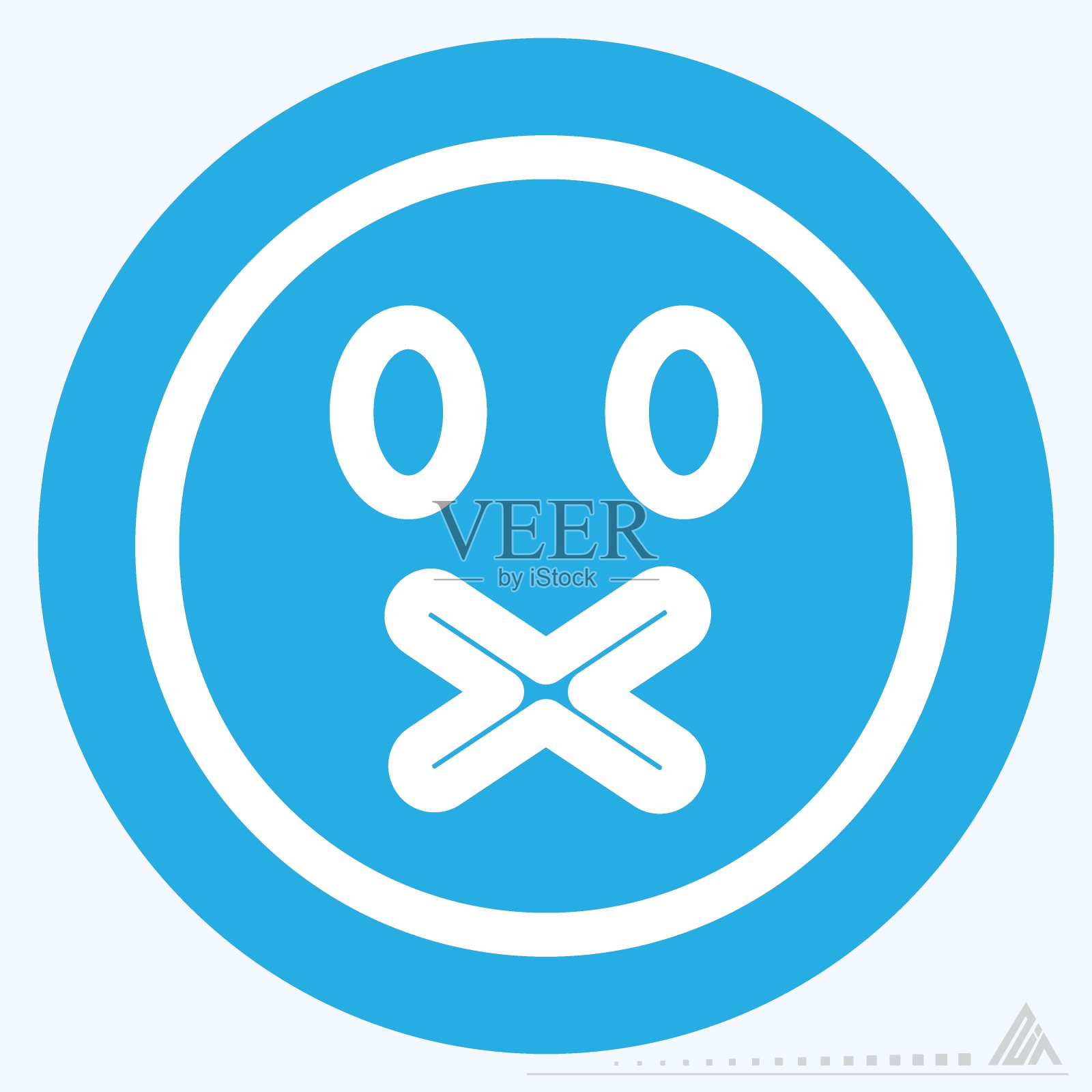 静音表情蓝色风格图标插画图片素材