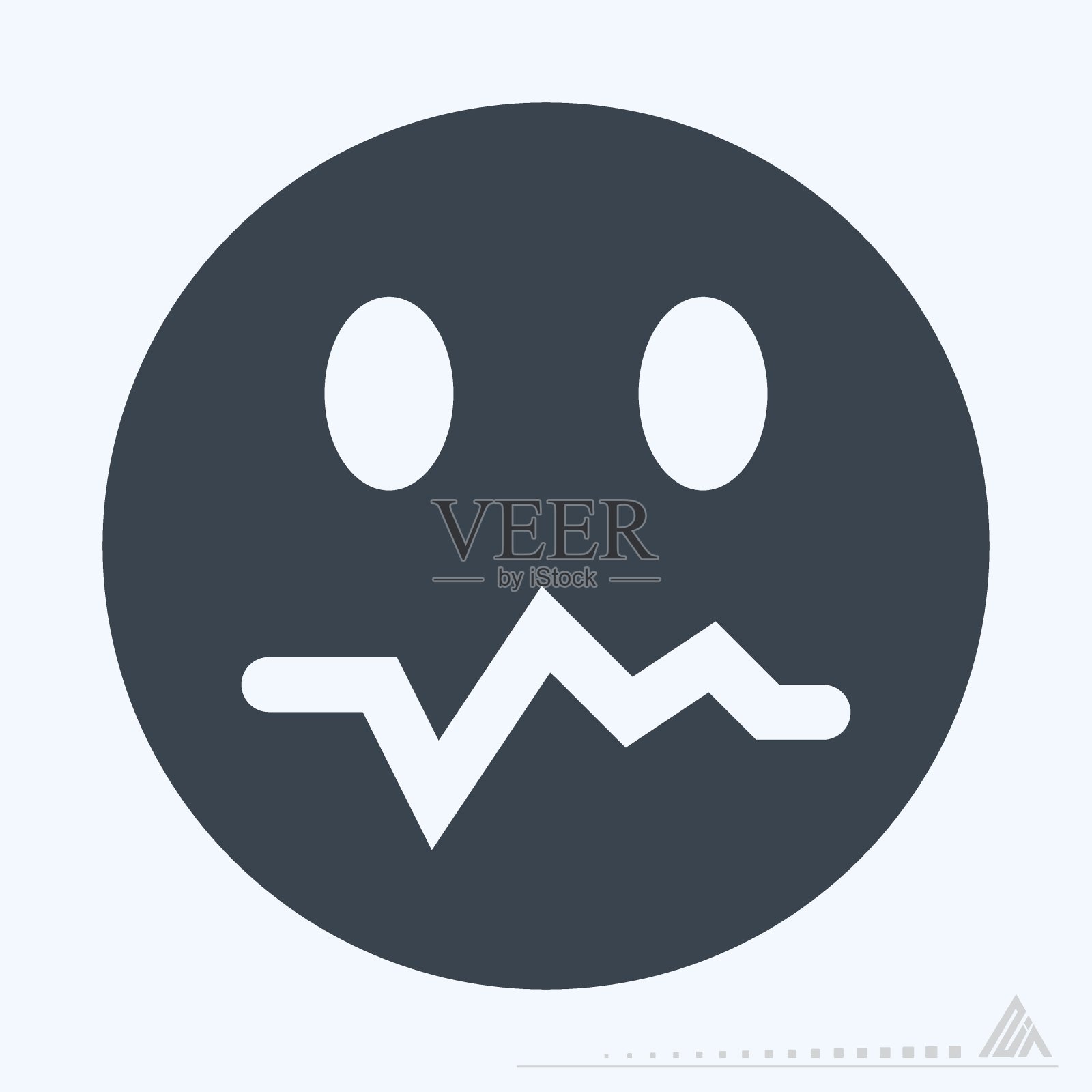 图标表情担心-字形风格插画图片素材