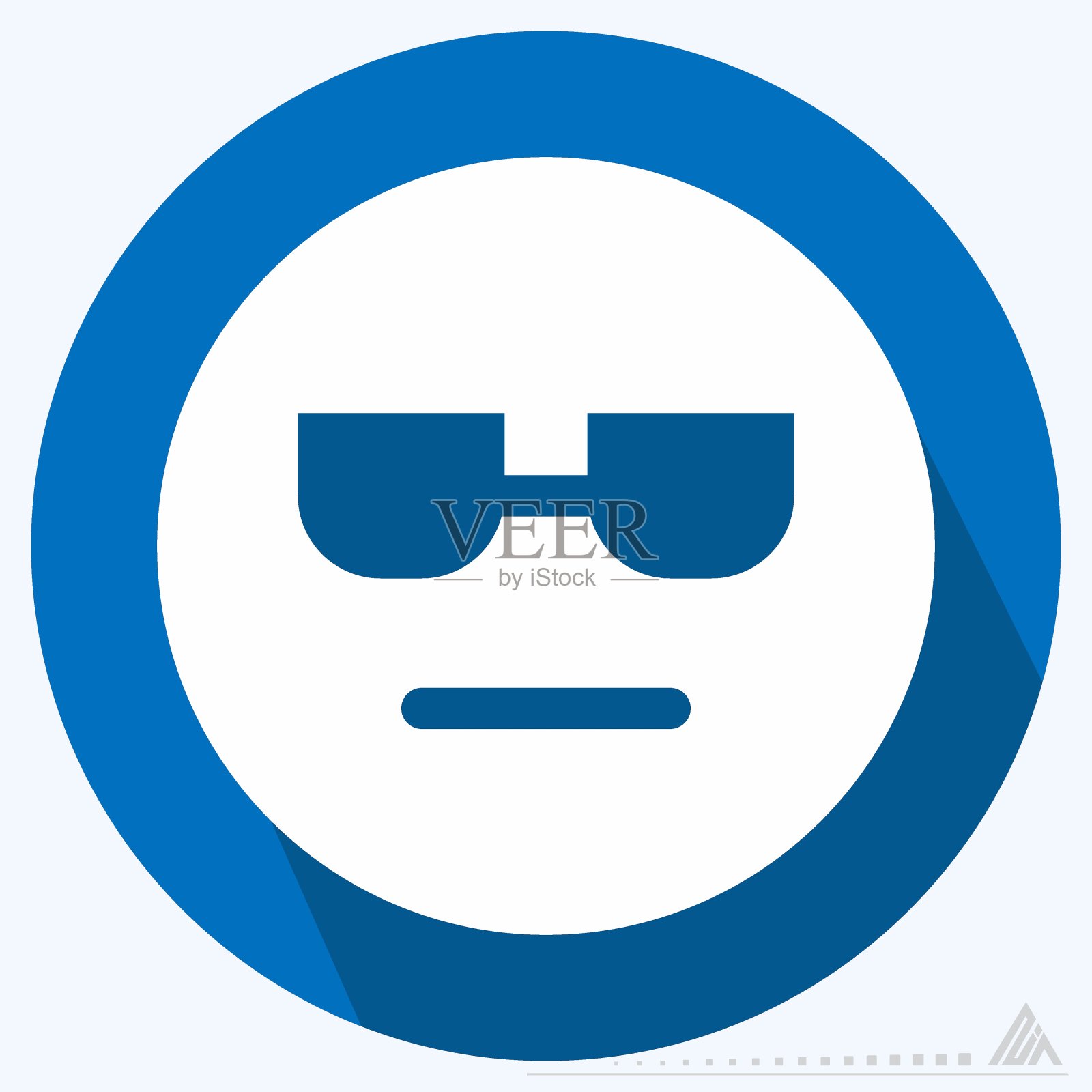 Icon Emoticon Cool -长阴影风格插画图片素材