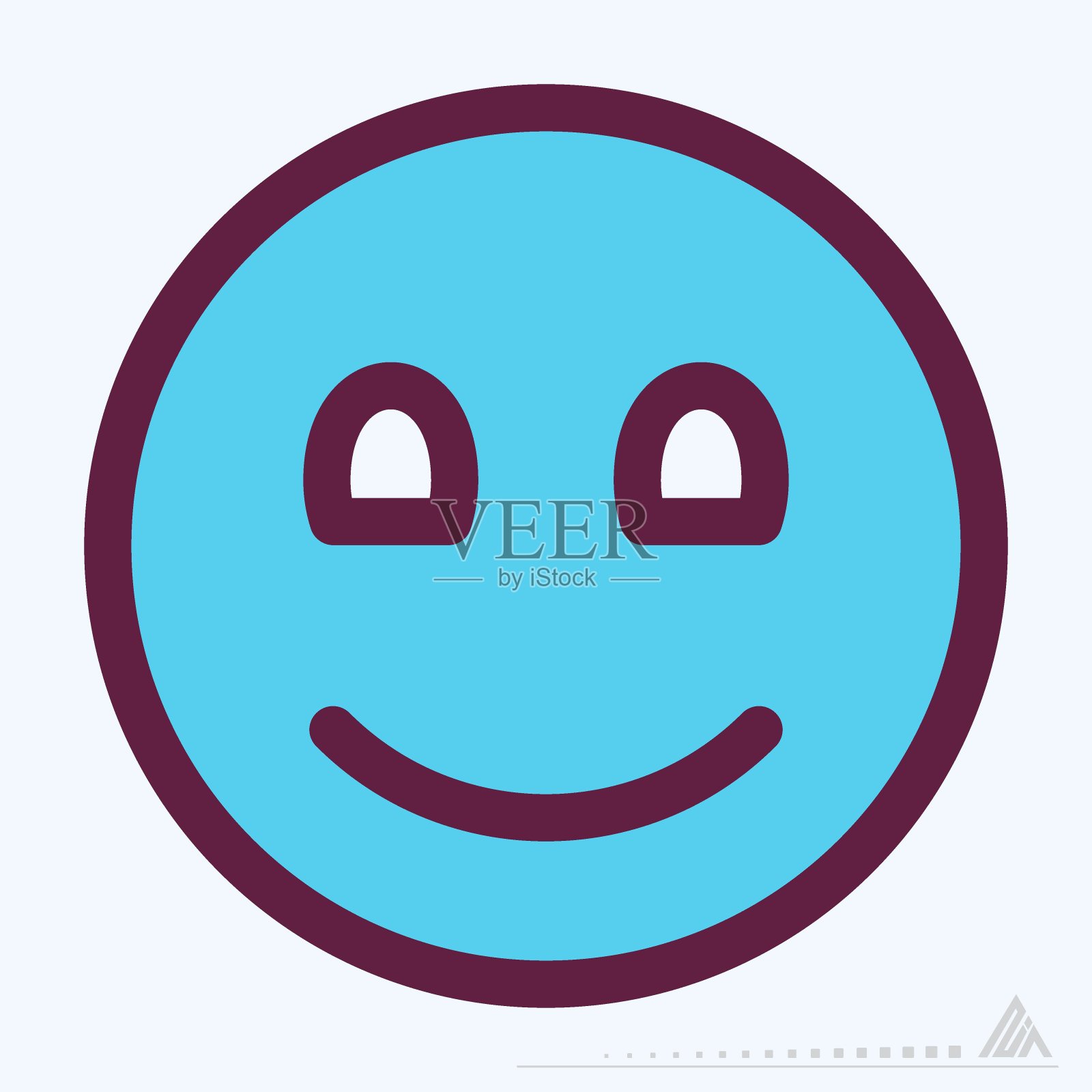 图标表情符号微笑-彩色线条切割风格插画图片素材