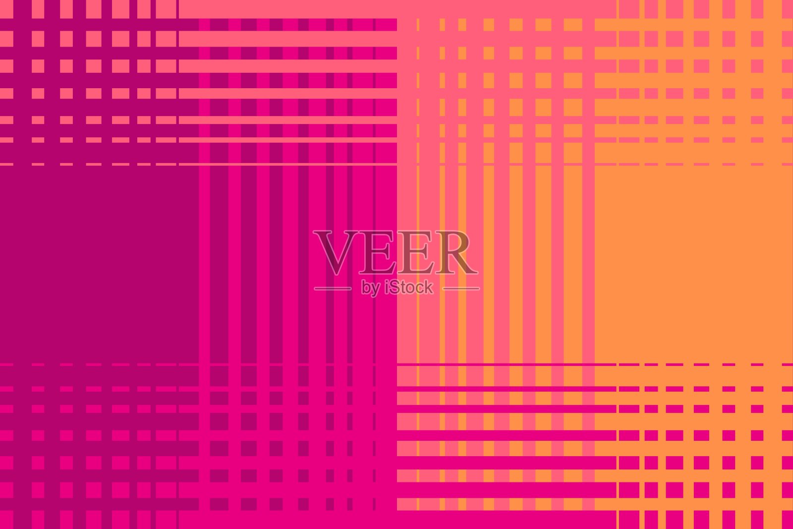 抽象明亮的背景与条纹和正方形。背景为红色和橙色。插画图片素材