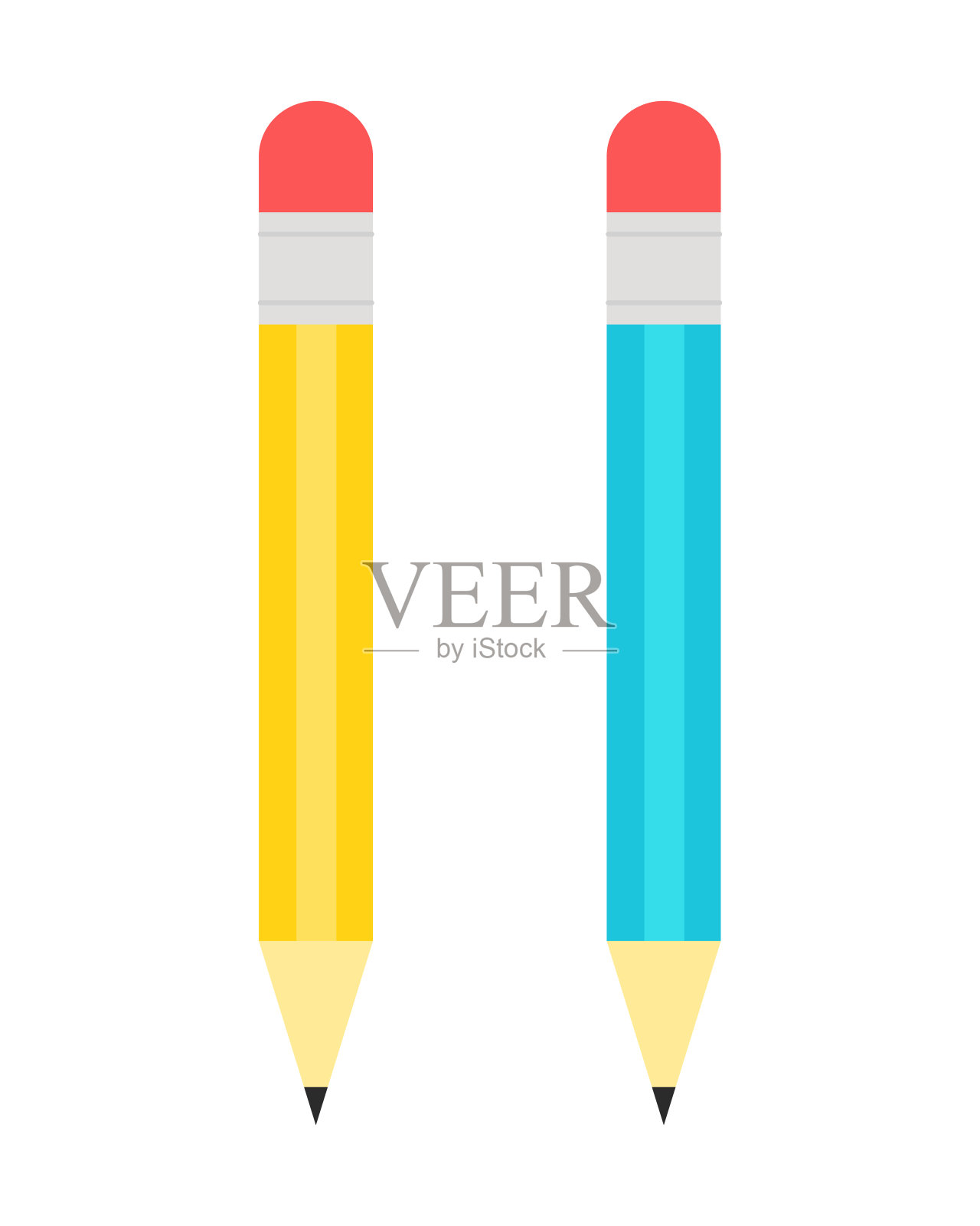 铅笔写。学习用品。孤立的图标上的白色背景。矢量图插画图片素材