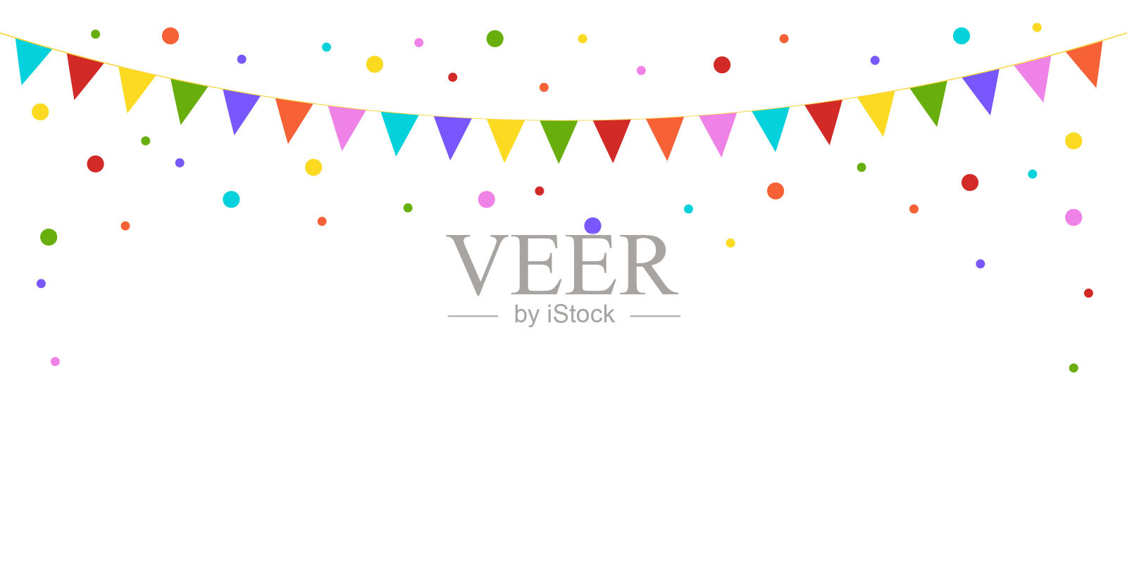 节日背景与彩旗花环。庆祝、狂欢、生日聚会的装饰元素。矢量图插画图片素材