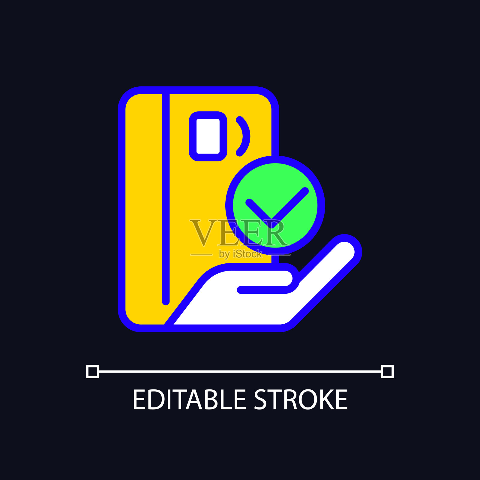 支付与信用卡像素完美的RGB颜色图标的黑暗主题图标素材