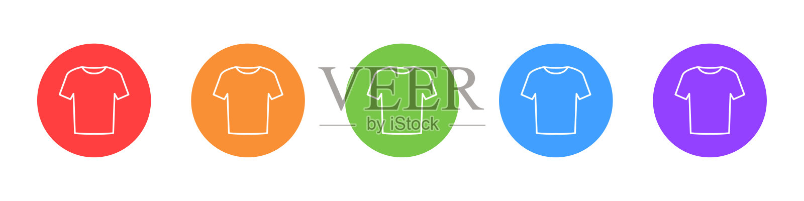 t恤图标设置孤立的白色背景。外套。矢量图图标素材