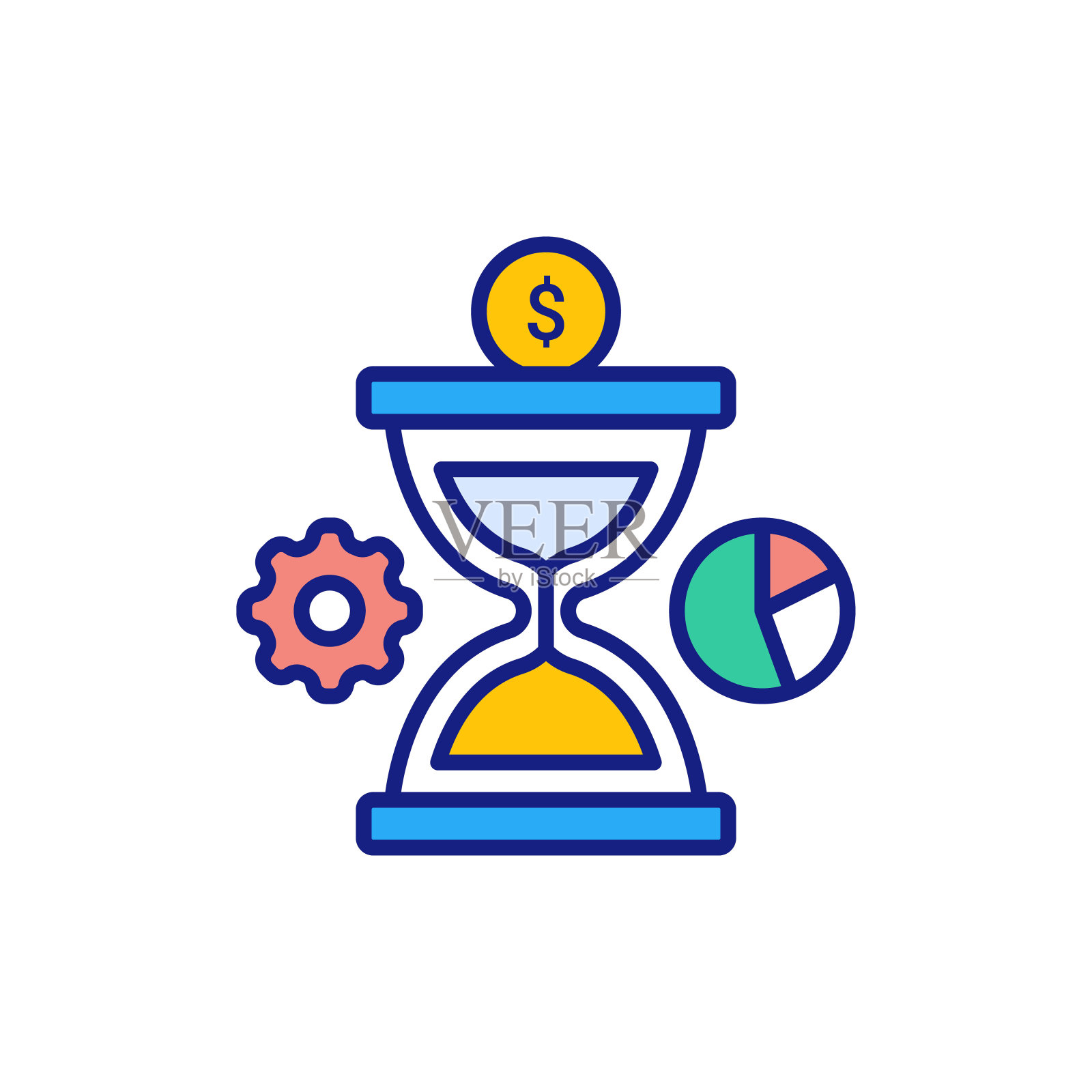 时间就是金钱的矢量图标。标识图标素材