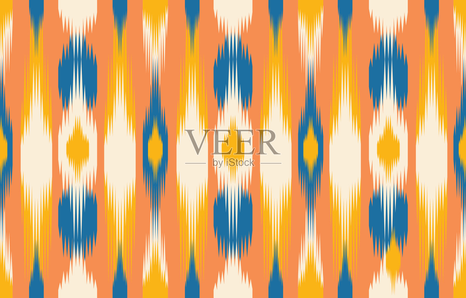 美丽的民族抽象伊卡特图案插画图片素材