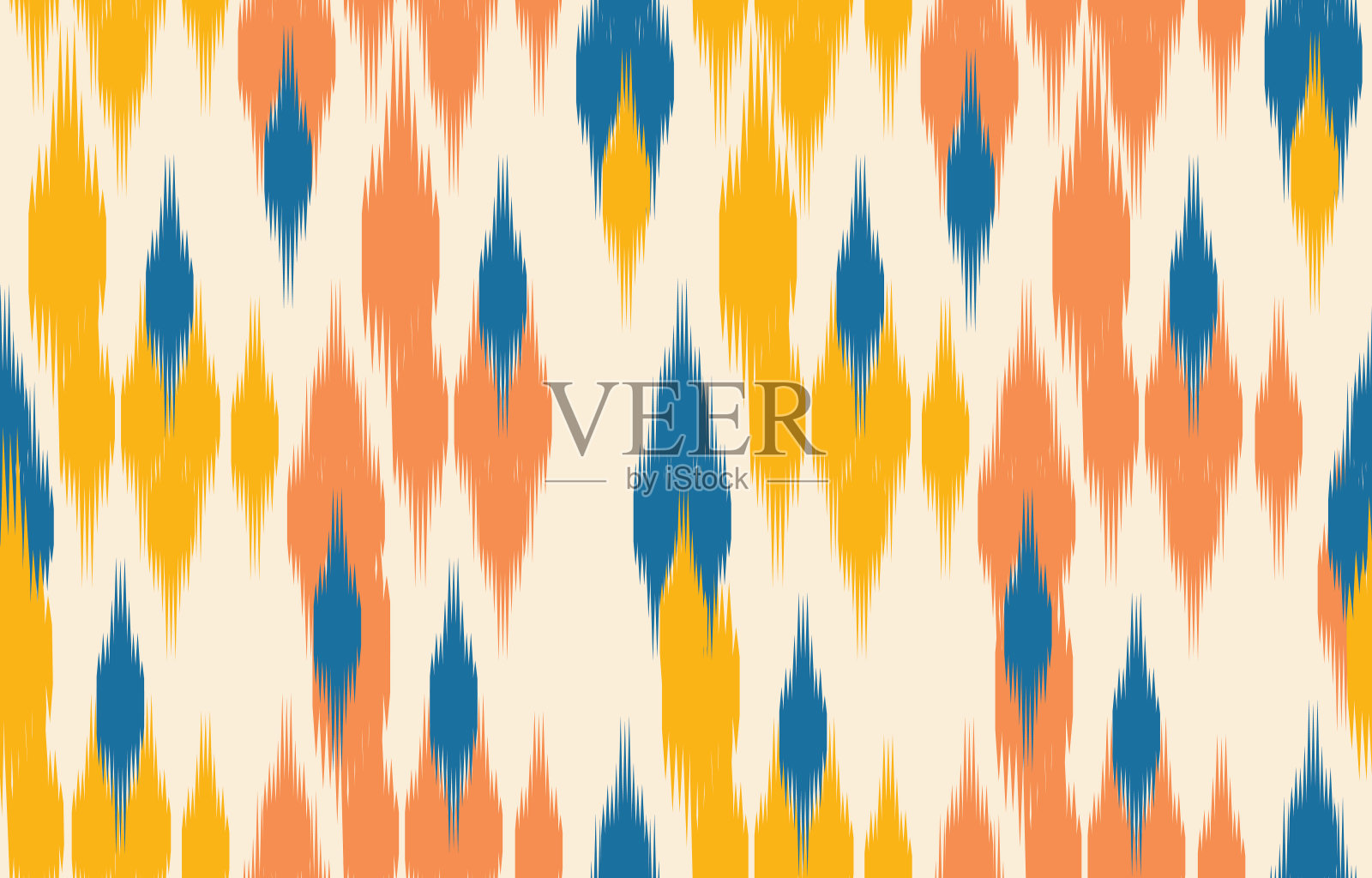 美丽的民族抽象伊卡特图案插画图片素材