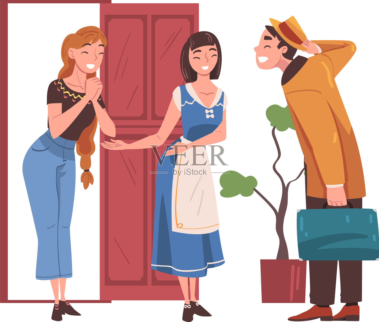 快乐的人回来了，回家了设计元素图片