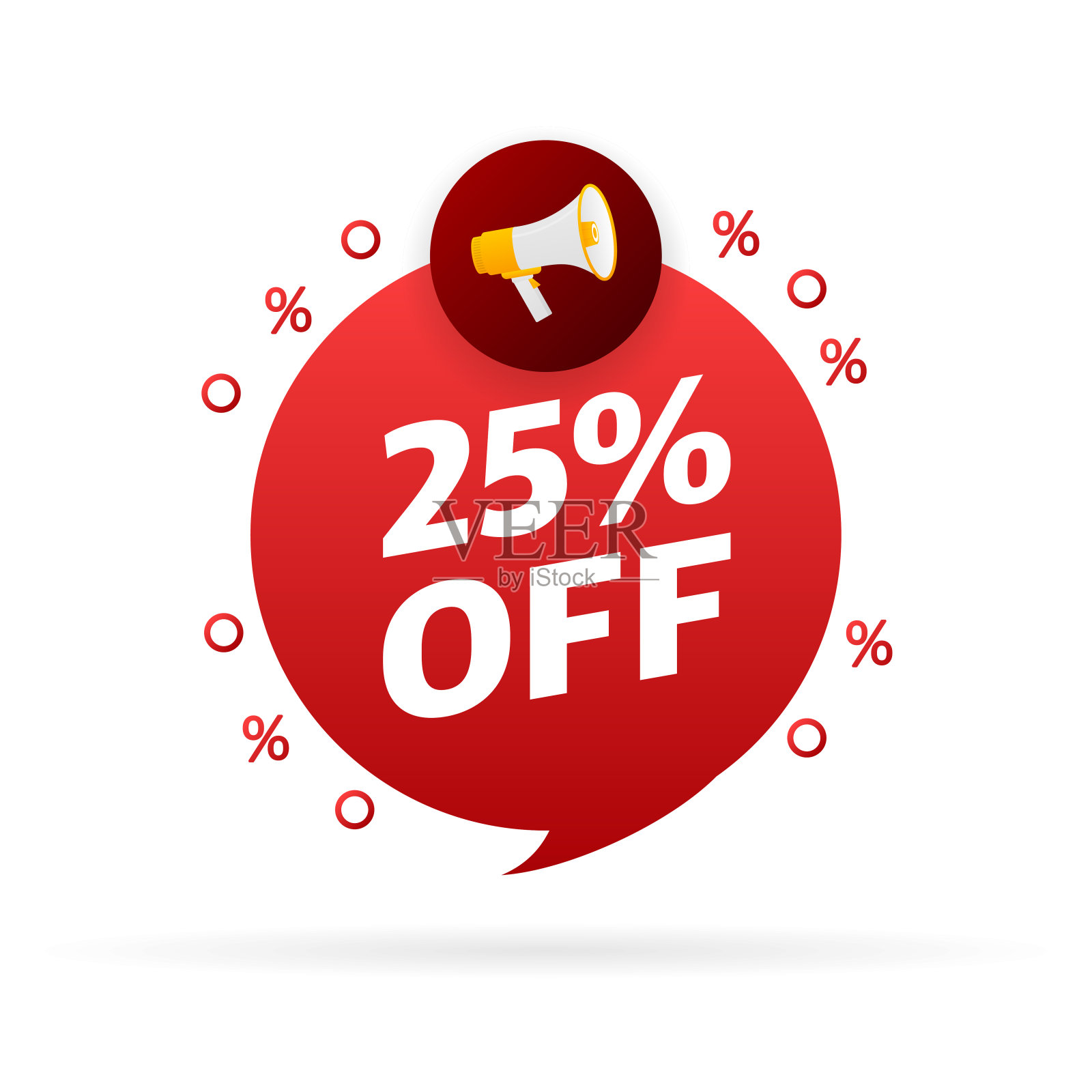 时尚的平面广告与25%折扣平面徽章的促销设计。海报徽章。业务设计。矢量图设计模板素材