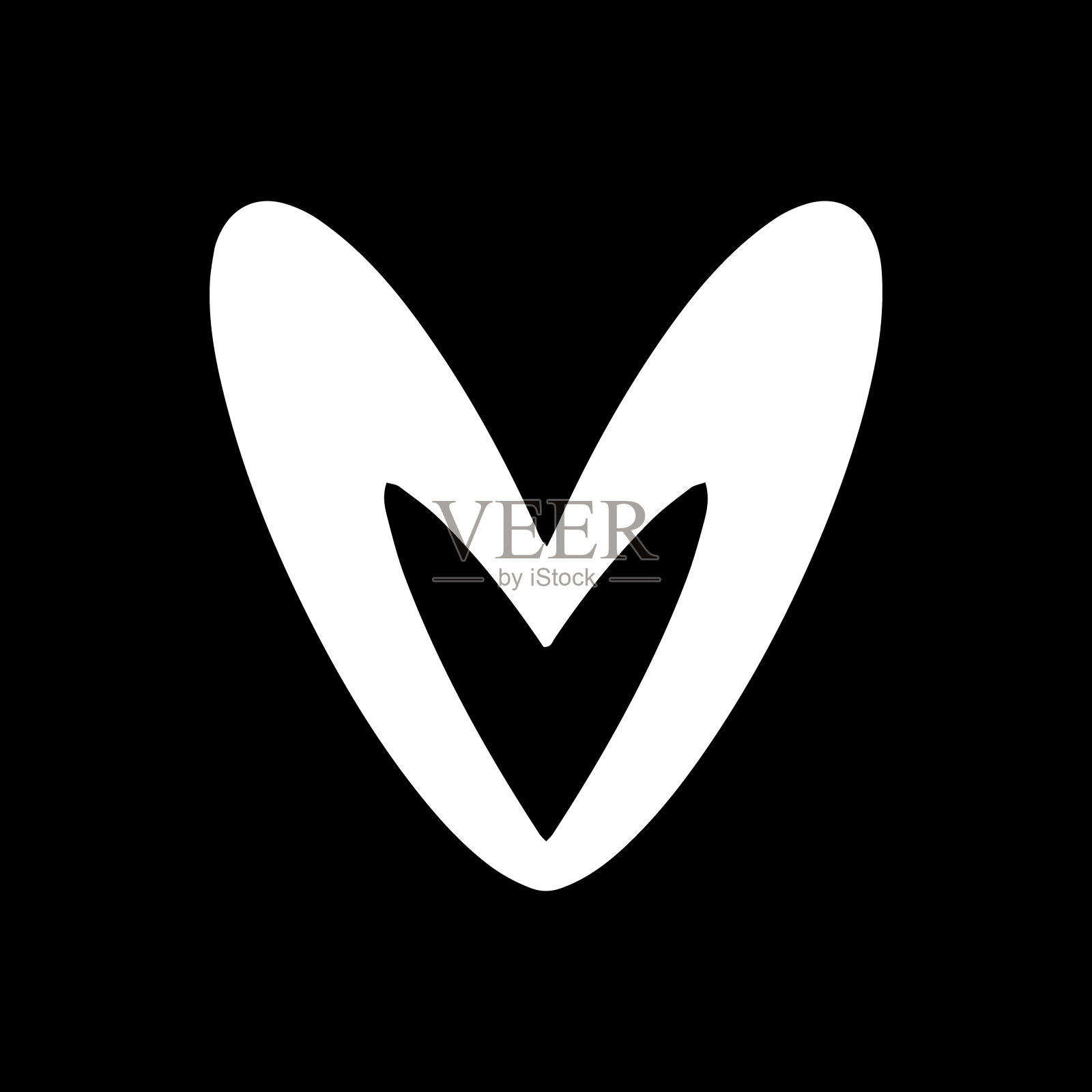 涂鸦的心剪纸艺术。Valencine天的象征。模板矢量库存插图。每股收益10设计元素图片