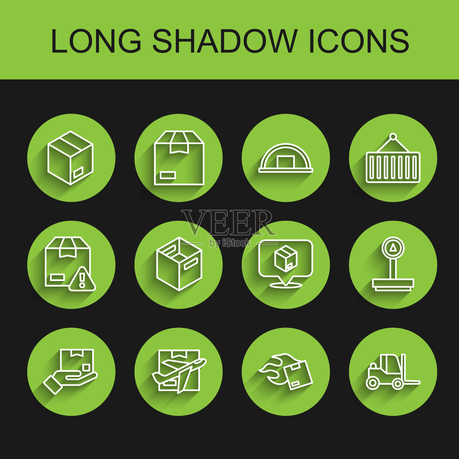 设线送纸手与纸箱平面纸板图标素材