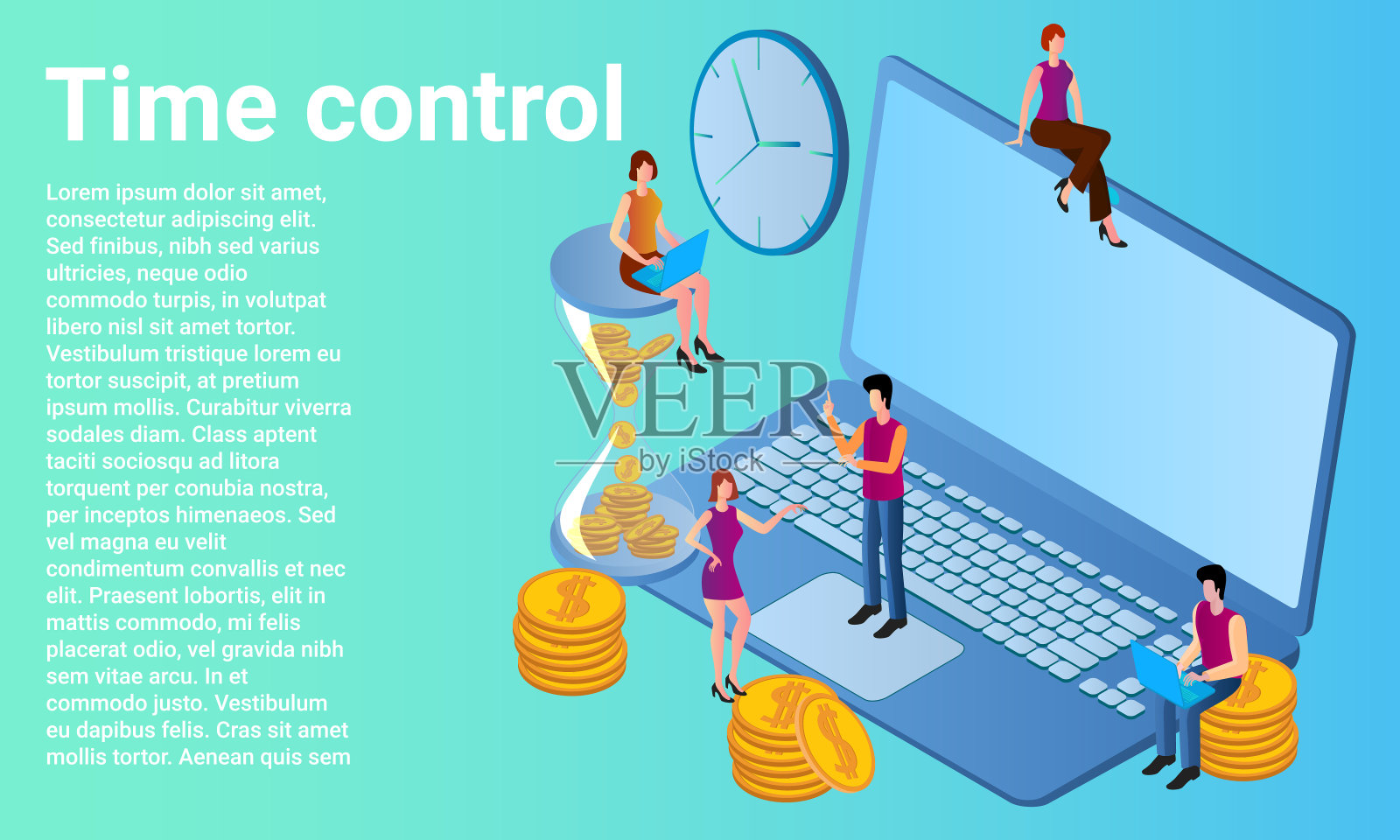 时间控制插画图片素材