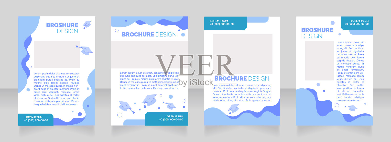 捐赠给研究生院空白画册设计。垂直海报模板设置为文本的空复制空间。预先制作的公司报告收集。可编辑的传单纸页设计模板素材