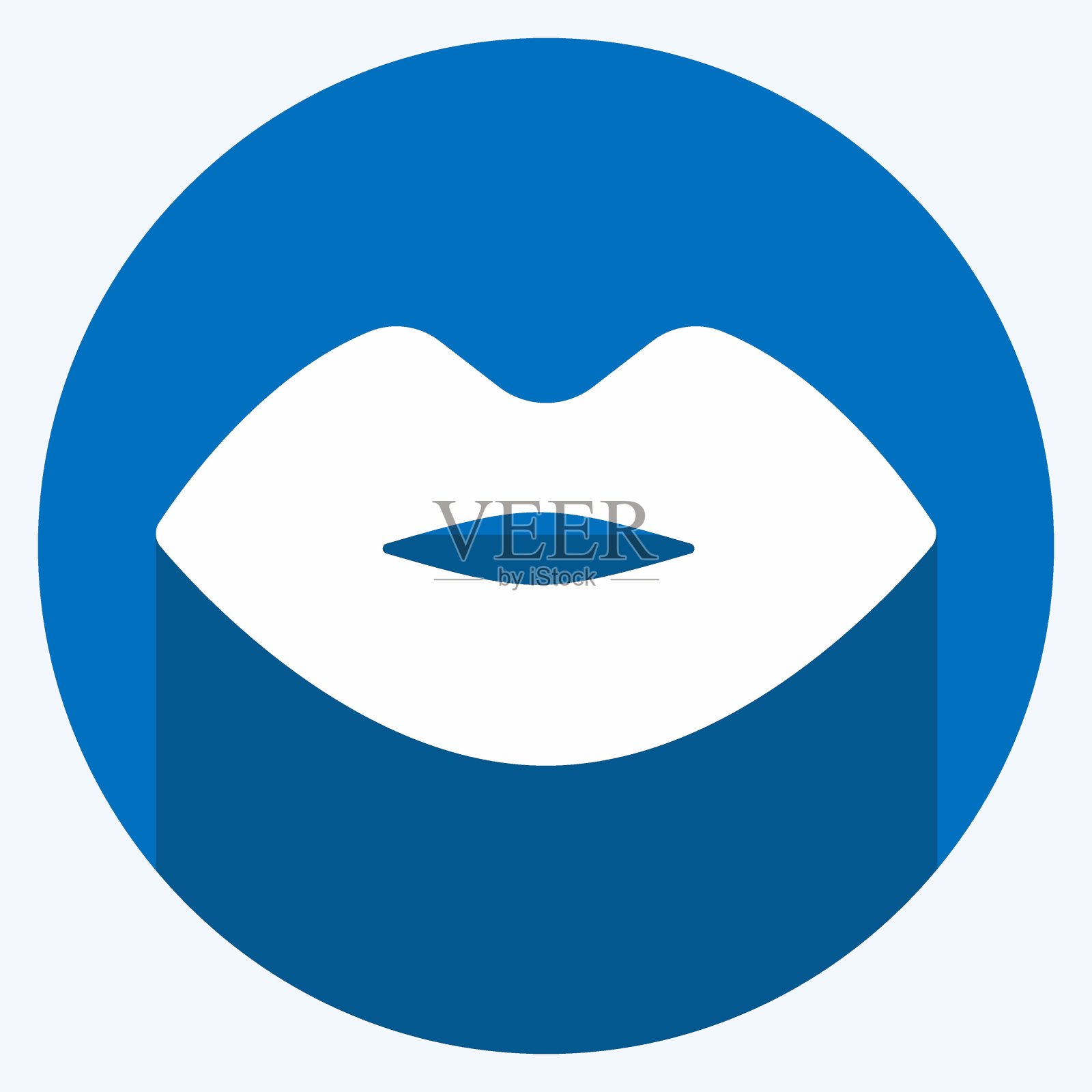 图标唇-长阴影风格插画图片素材