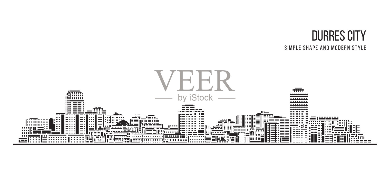 简单造型与现代风格的艺术矢量设计——杜勒斯城插画图片素材