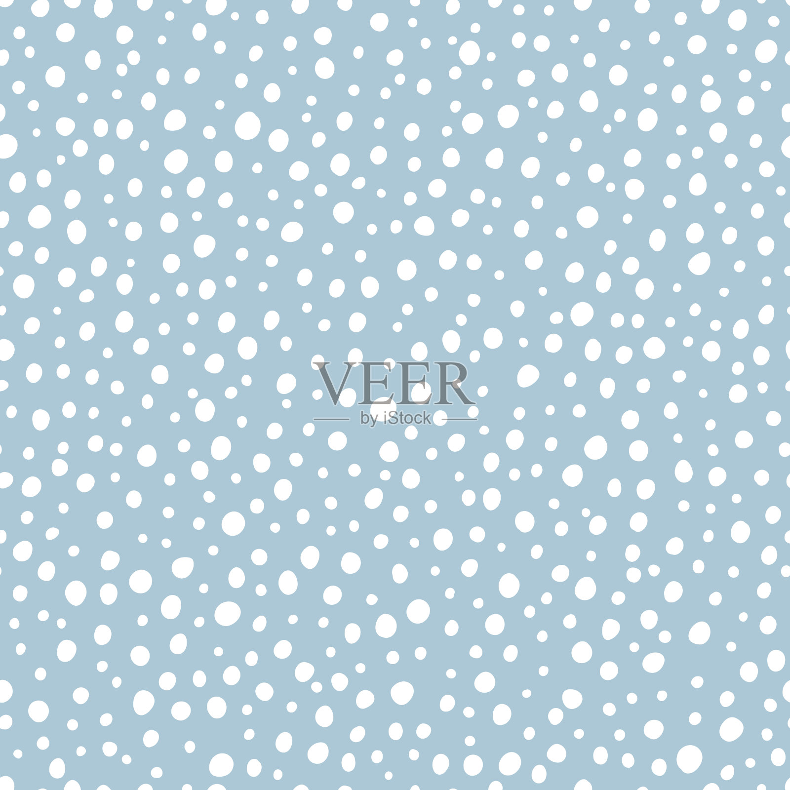 圆点图案。抽象涂鸦着色无缝背景。蓝白颜色插画图片素材