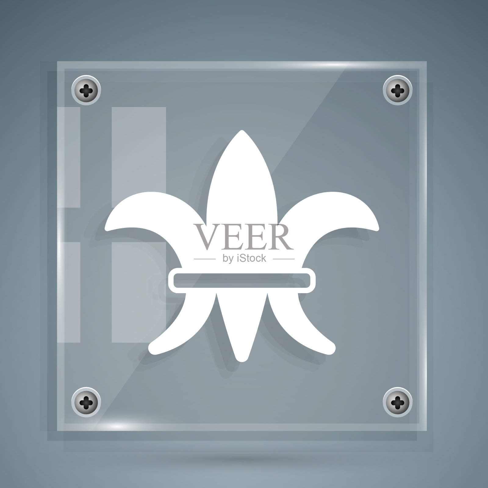 白色百合图标孤立在灰色上图标素材