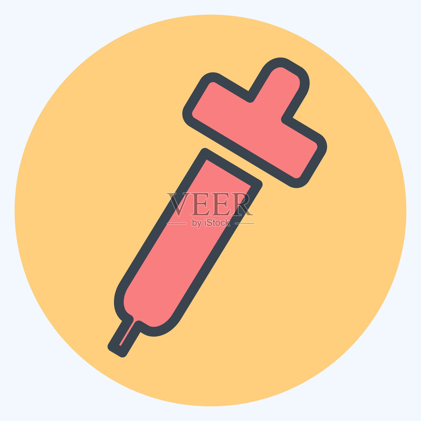 图标着色-颜色匹配风格-简单的插图，可编辑的笔画插画图片素材