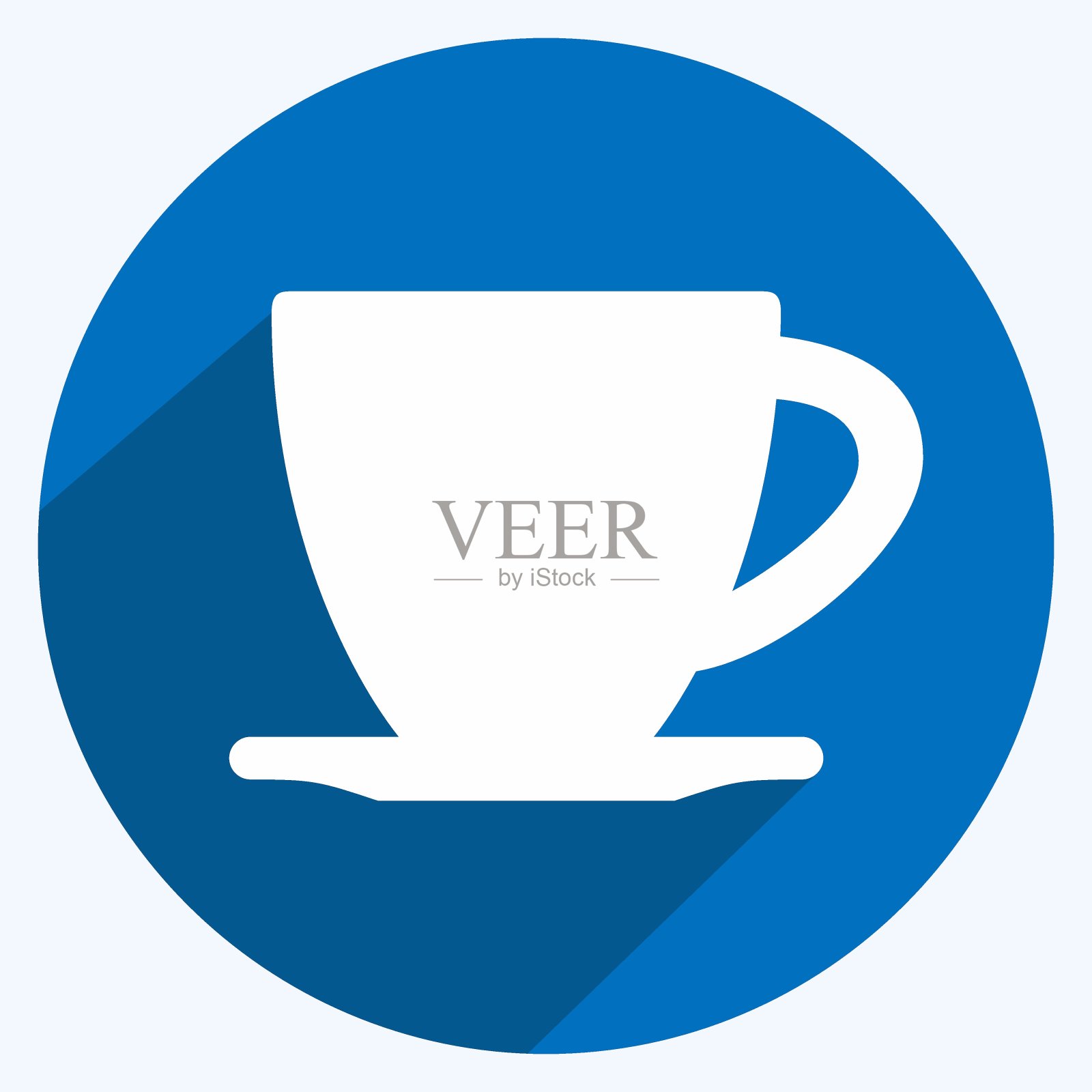 图标杯-长阴影风格-简单的插图，可编辑的描边插画图片素材