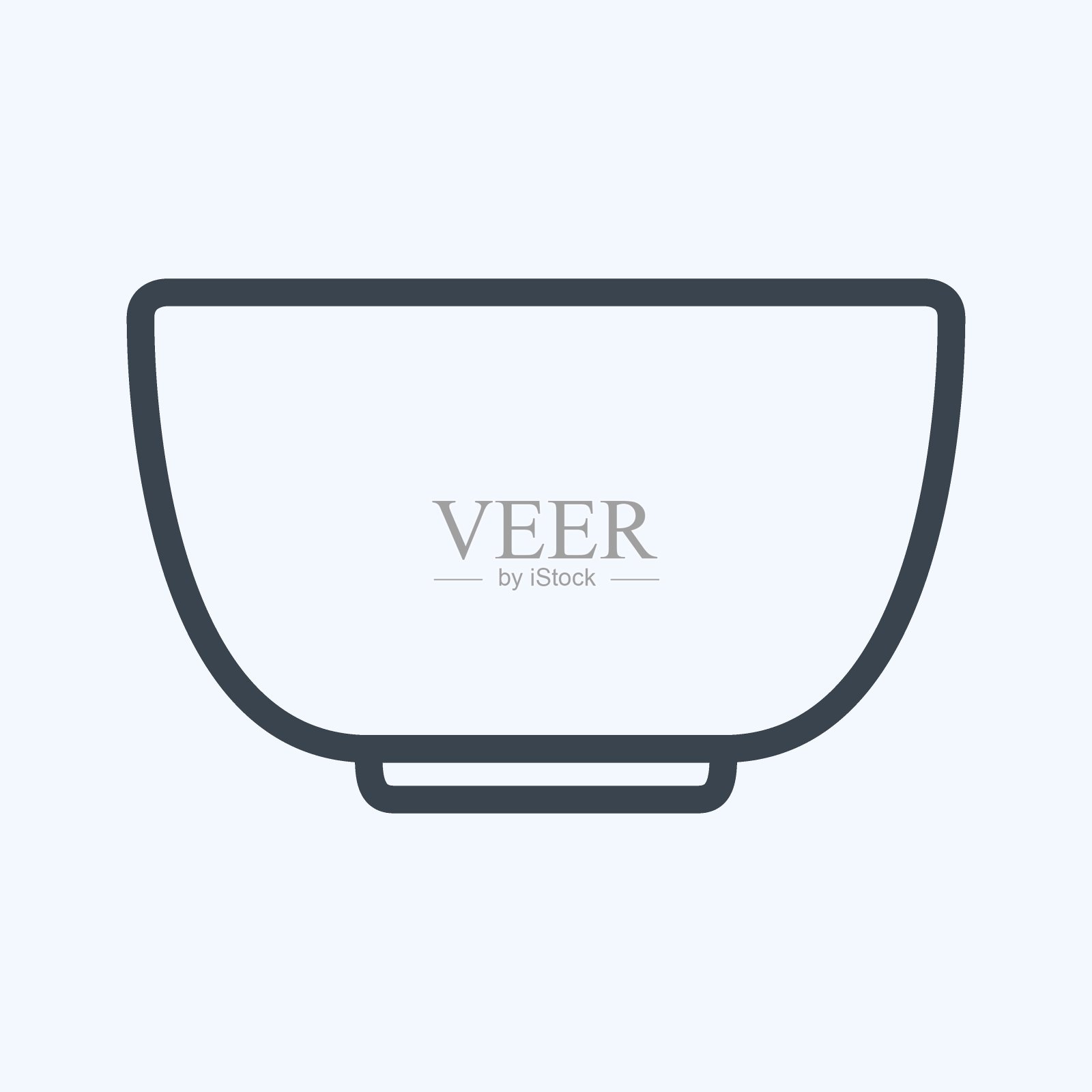 图标碗-线风格-简单的插图，可编辑的描边插画图片素材