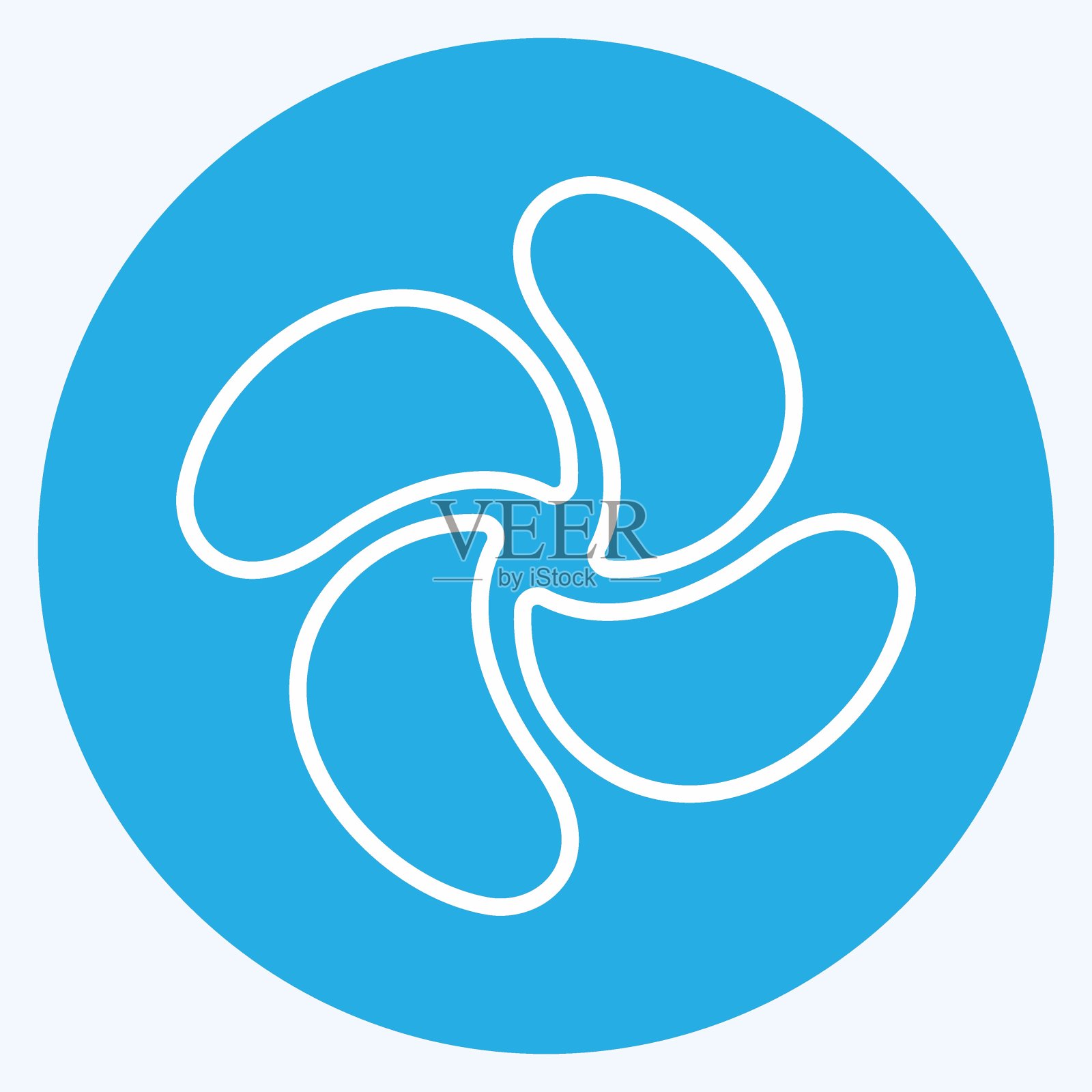 图标螺旋桨-蓝眼睛风格-简单的插图，可编辑的笔画设计元素图片