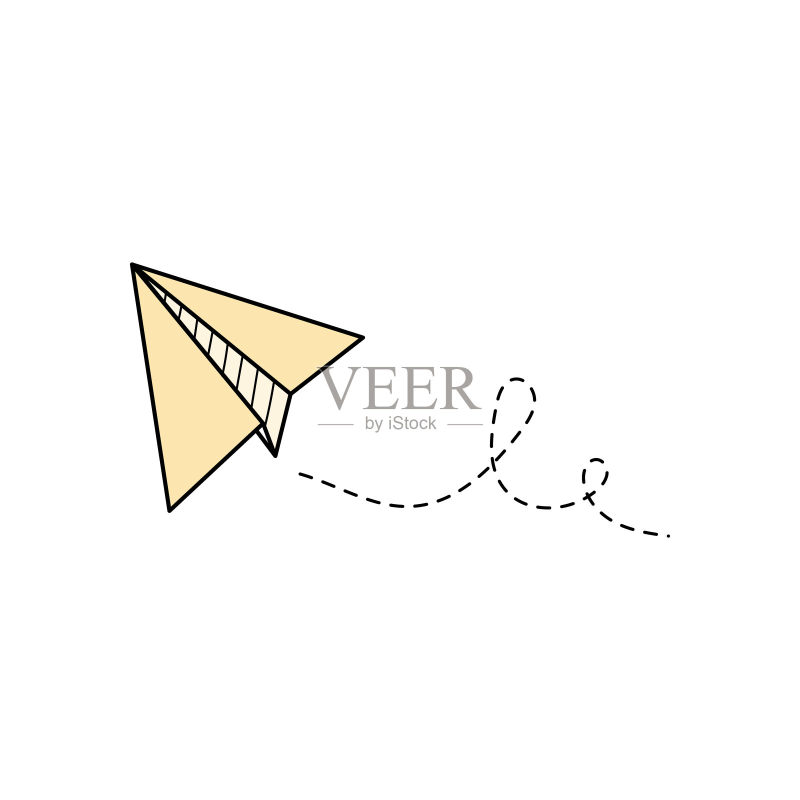 纸飞机矢量图标。涂鸦大纲插画图片素材