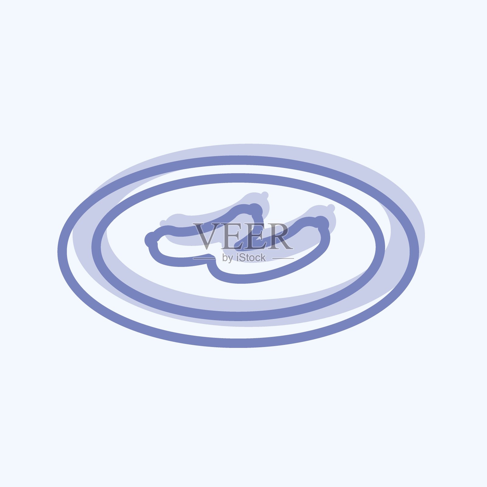 图标煮香肠-两种色调风格-简单的插图，可编辑的笔画插画图片素材